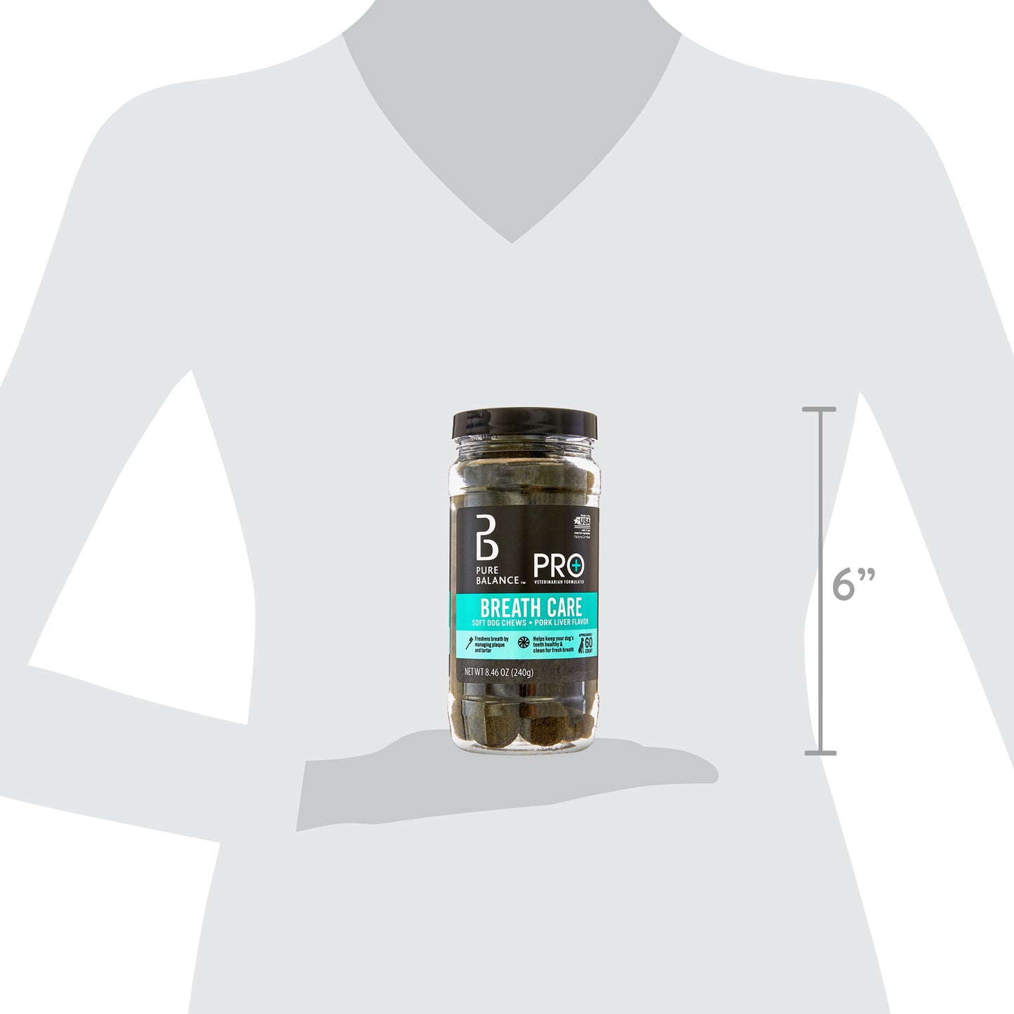 Pure Balance Pro+ Veterinarian Formulated Breath Care for Dogs, Plaque and Tartar Fighting, Pork Liver Flavor, 60 Count Soft Chews