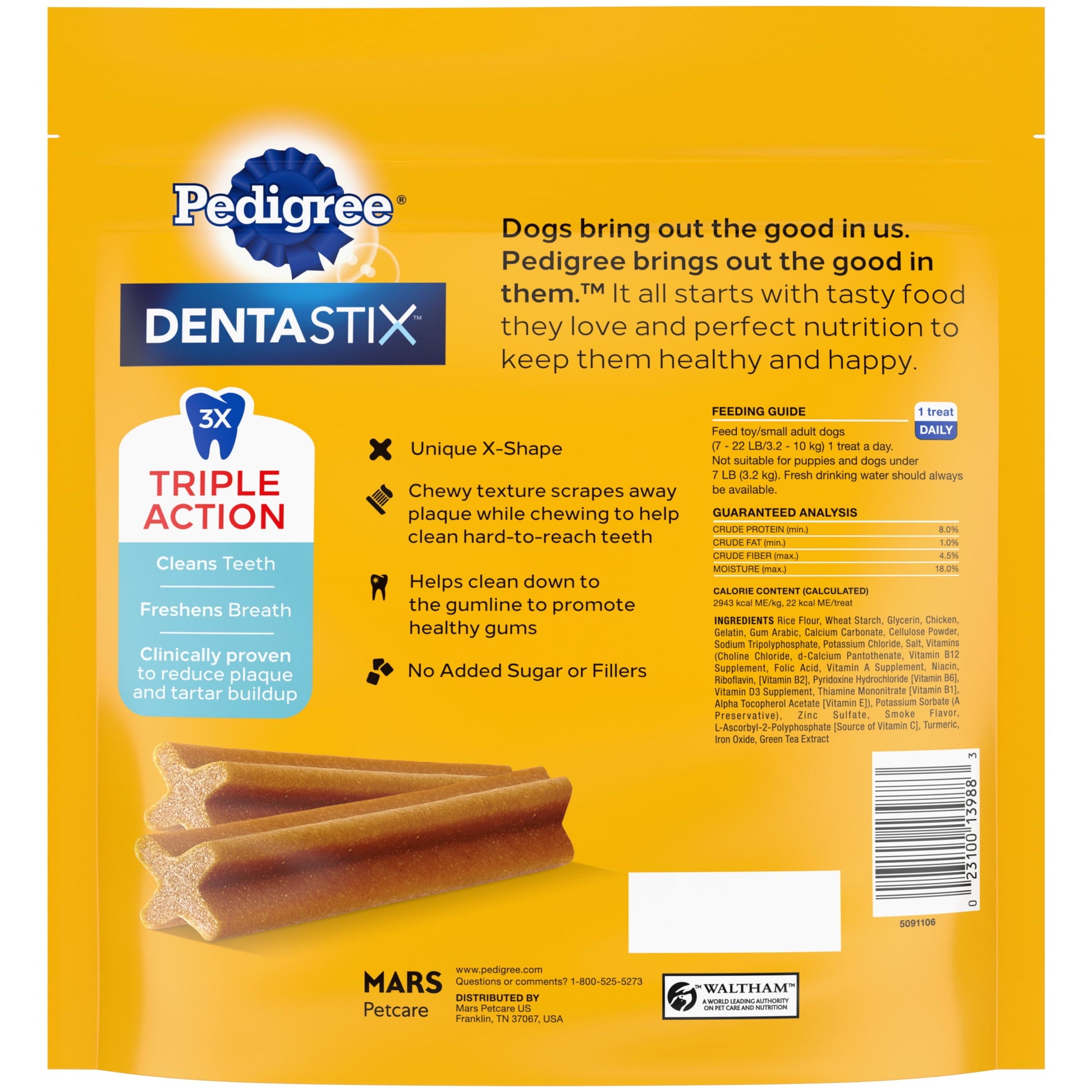 Pedigree Dentastix Original Flavor, Toy & Small Breed Dog Treats, 1.63 Lb. Bag