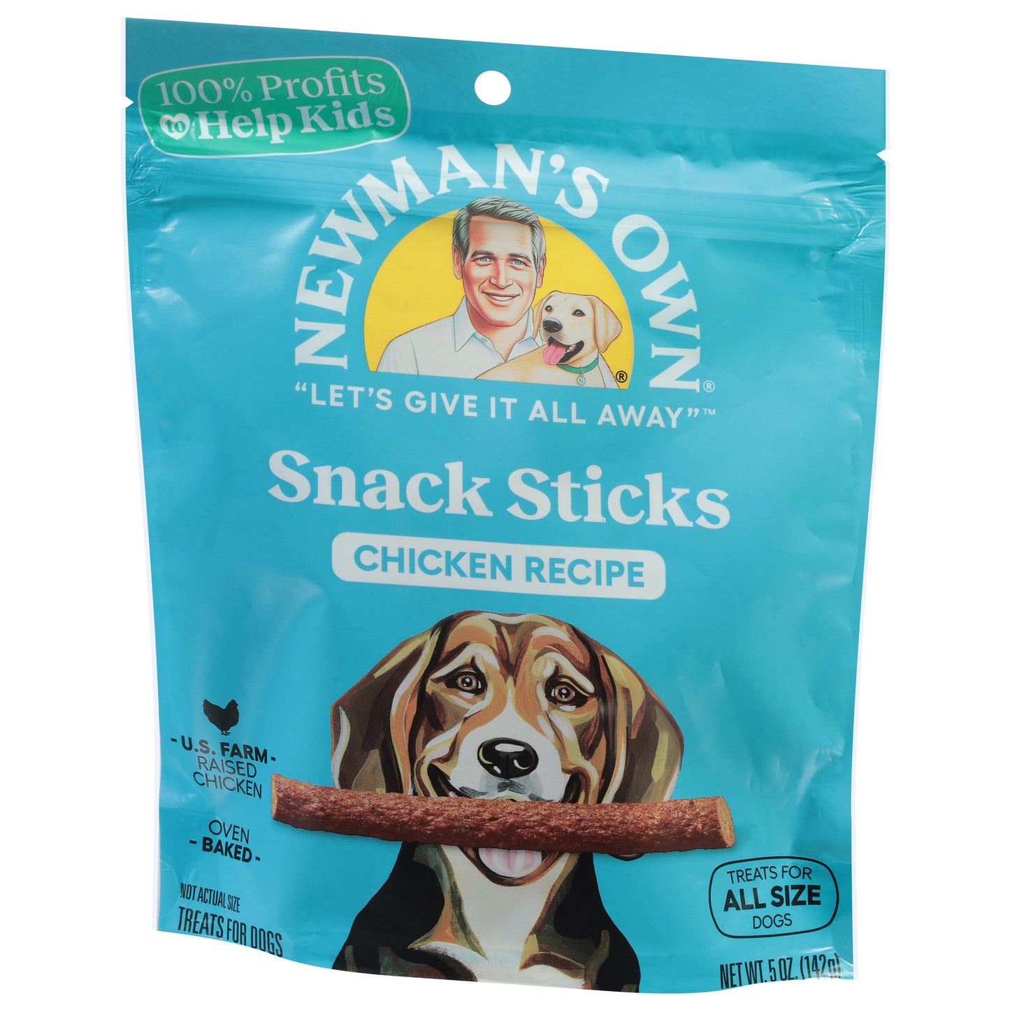 (4 pack) Newman's Own Snack Sticks Chicken Recipe Treats for Dogs 5 oz