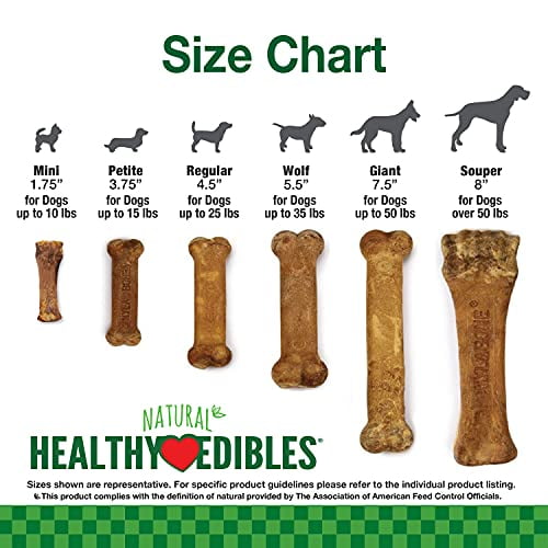 Nylabone Healthy Edibles All-Natural Long Lasting Bacon Dog Chew Treats 3 Count, Bacon Small/Regular
