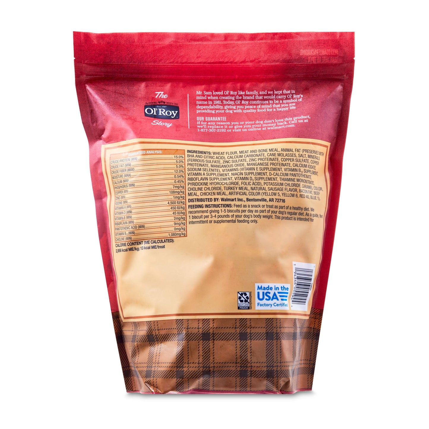 Ol' Roy Multi Flavored Snap Biscuits, Dry, 60 oz Pouch