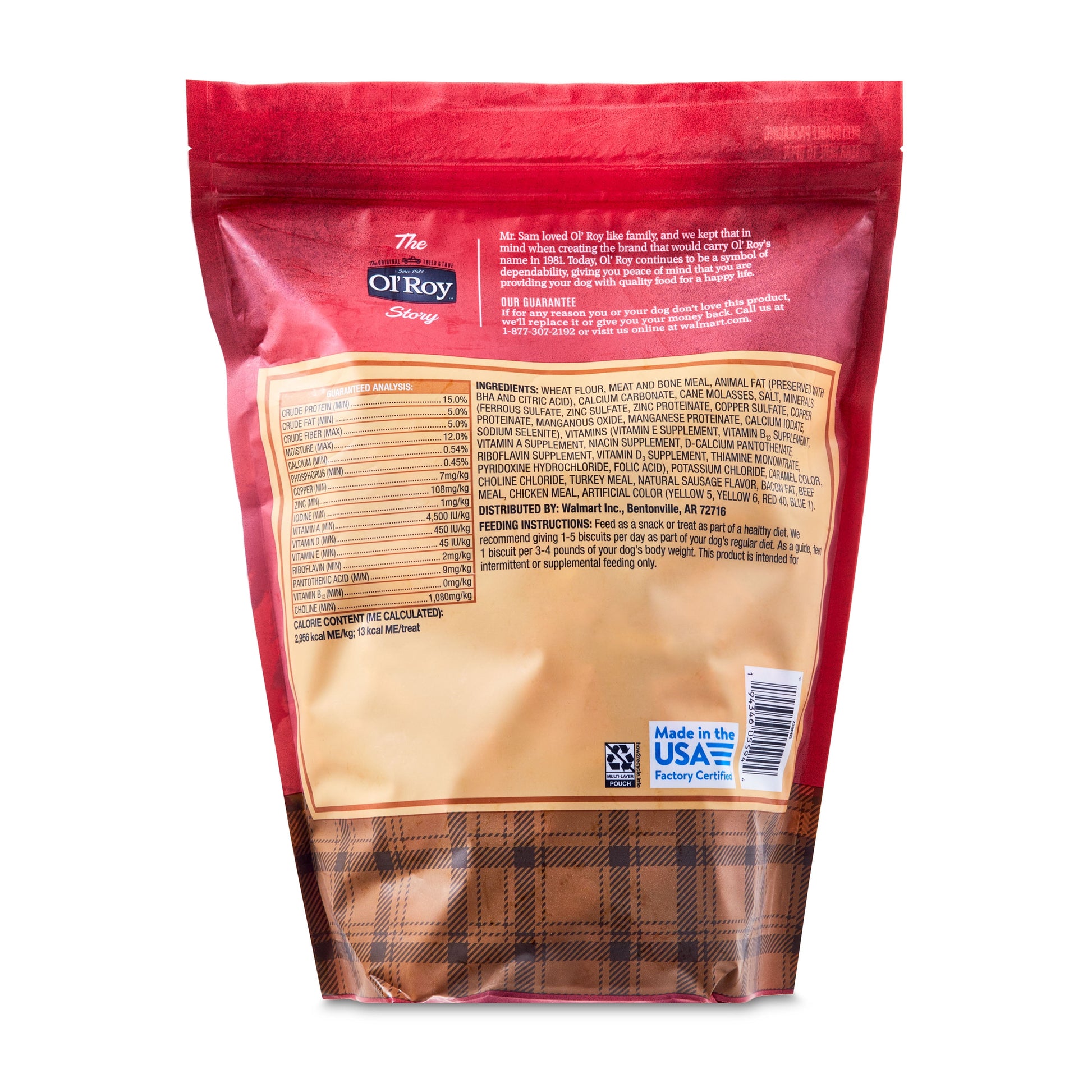 Ol' Roy Multi Flavored Snap Biscuits, Dry, 60 oz Pouch