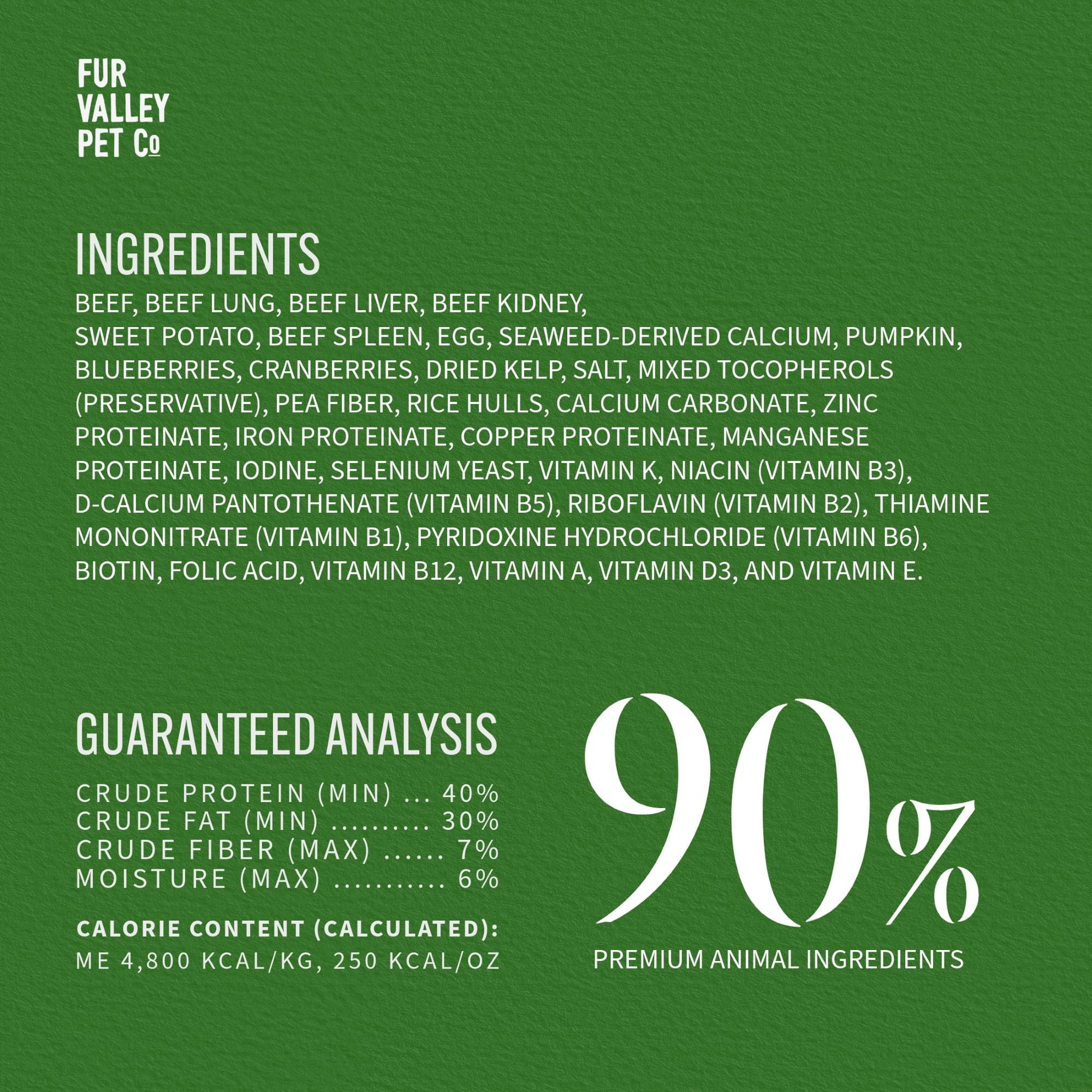 Fur Valley Pet Co. Freeze Dried Beef Recipe Dog Food and Topper, 16 oz. Bag