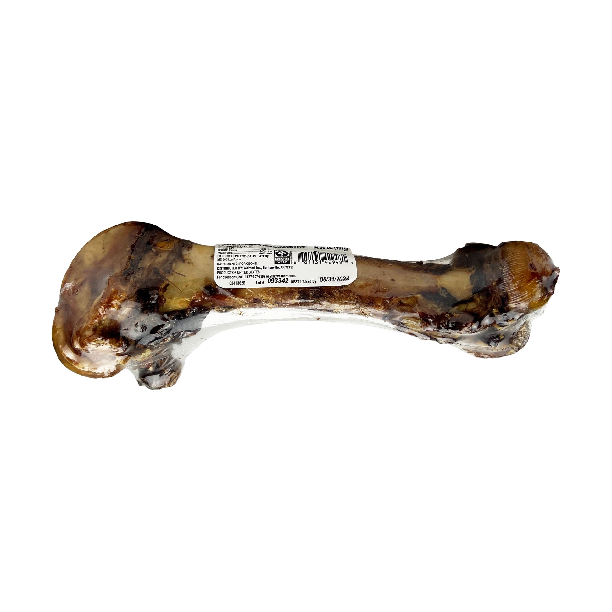 Ol' Roy Natural Jumbo Pork Femur Chew for Dogs, 1 Count, 14.38 oz