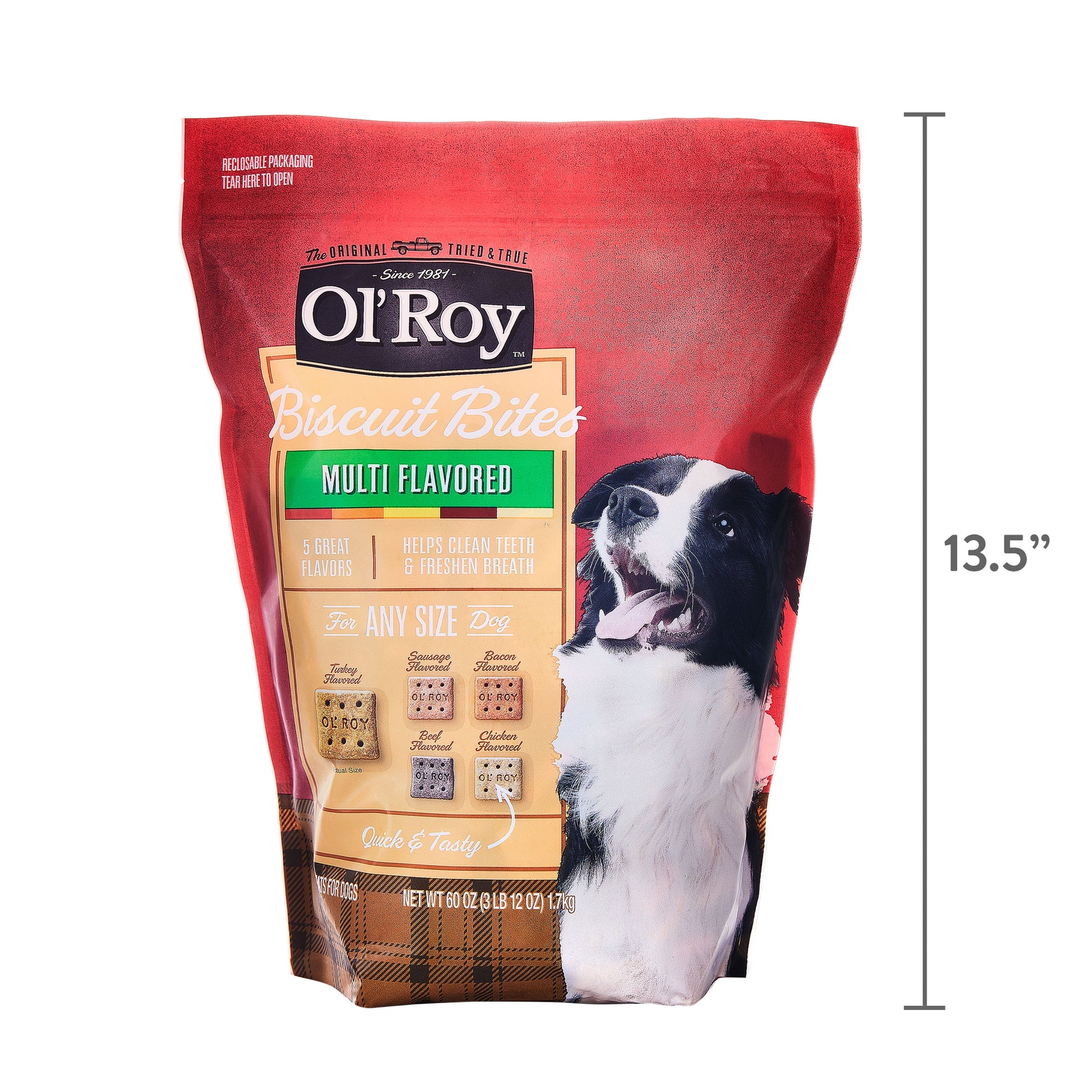 Ol' Roy Multi Flavored Snap Biscuits, Dry, 60 oz Pouch