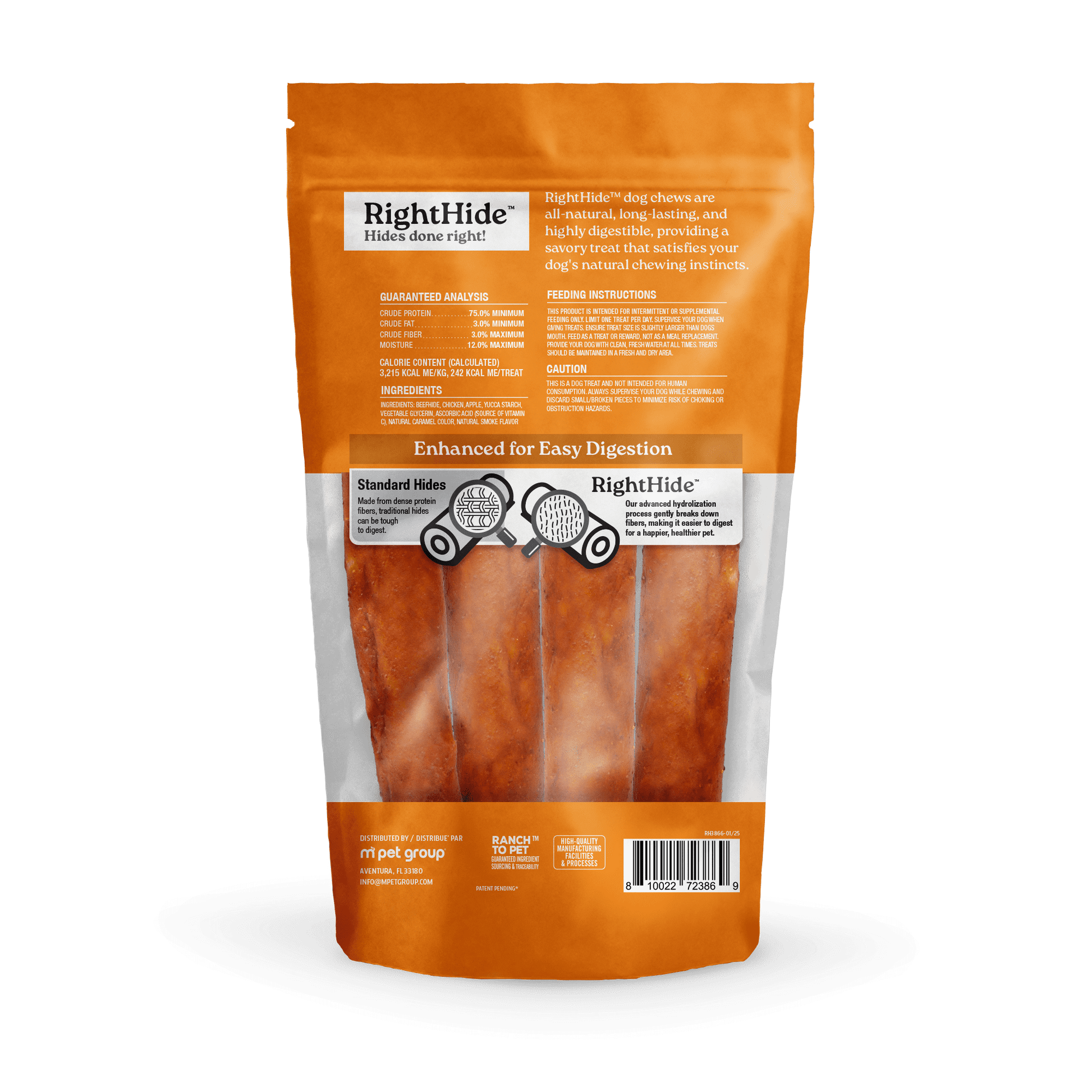 RightHide Large Rolls,Chicken & Apple, 4PC