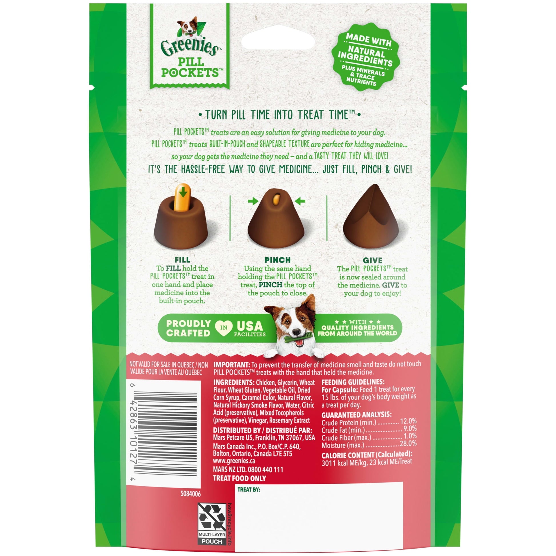 Greenies Pill Pockets For Dogs Hickory Smoke Large, Capsule Size Soft Dog Treats, 7.9 Oz (30 Pk)