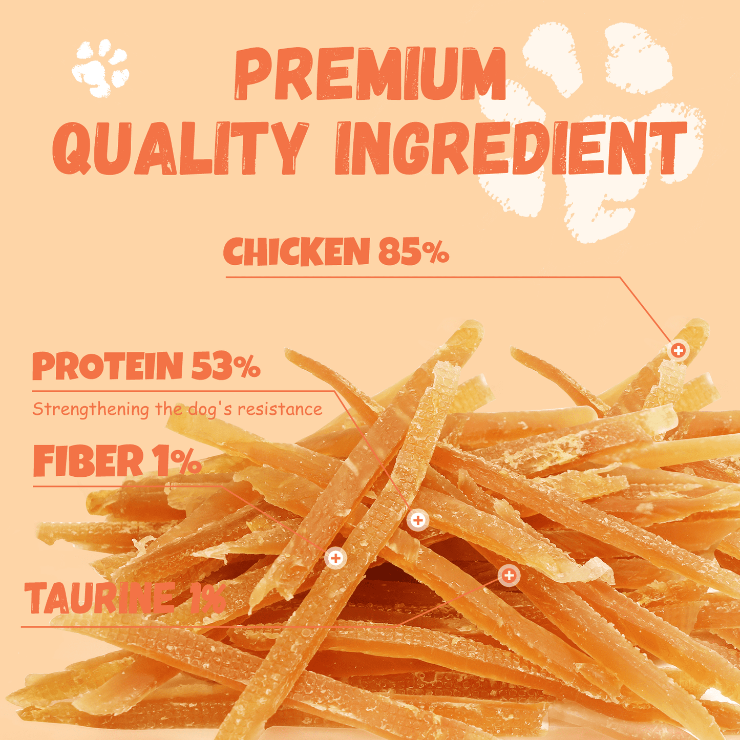 Pawmate Chicken Jerky Dog Treats, High Quality Premium Jerky Snacks for Small Medium Large Dog, 11 oz
