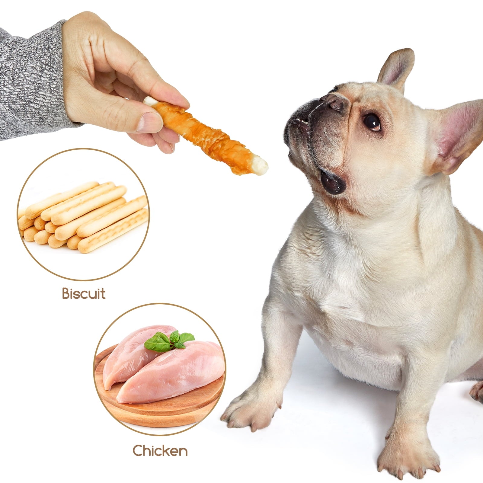 Jungle Calling Dog Treats,  Chicken Wrapped Biscuits Dog Treats for All Dogs, Rawhide Free Soft Chewy Treats,10.6oz