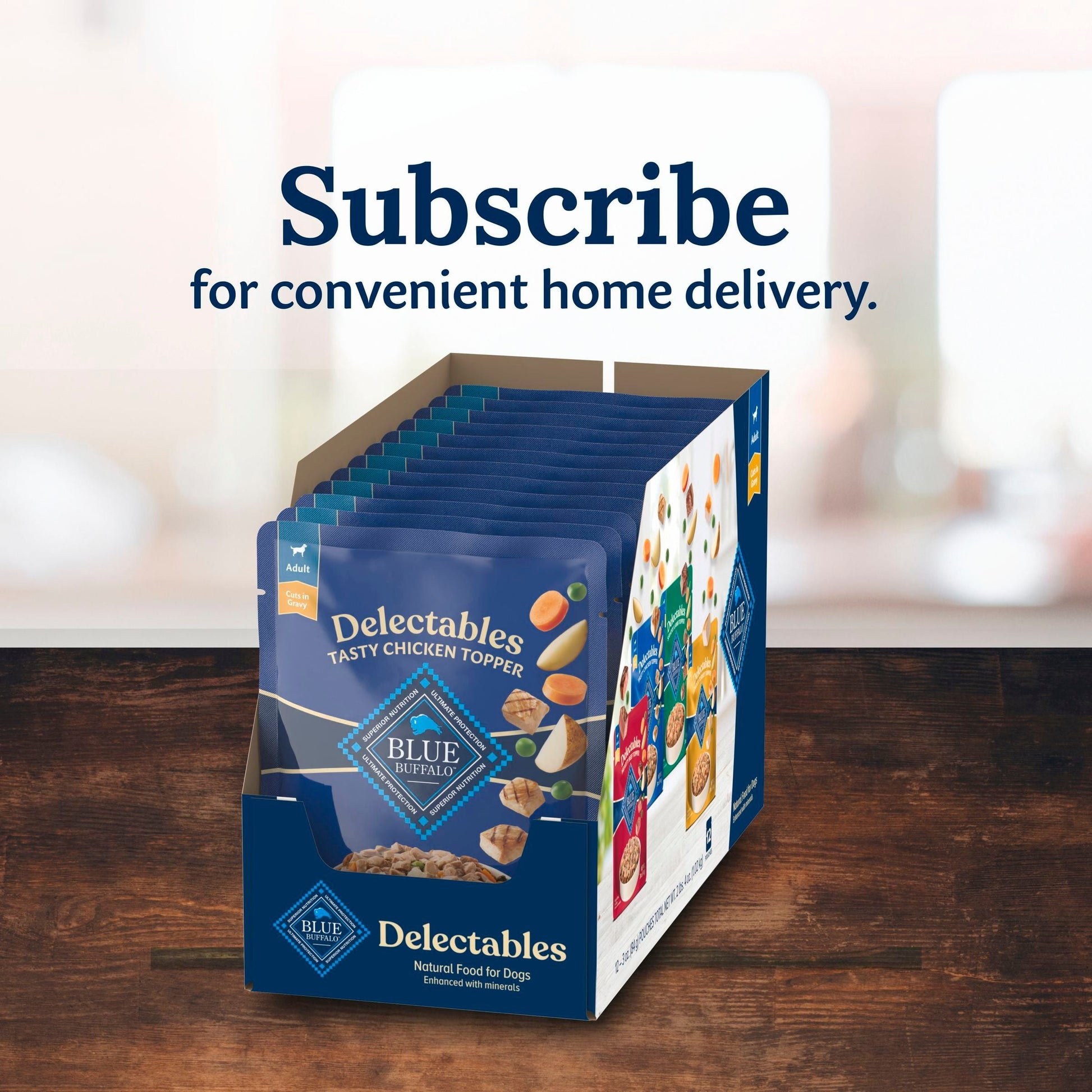 (3 pack) Blue Buffalo Delectables Natural Wet Dog Food Toppers, Tasty Chicken, 3-oz