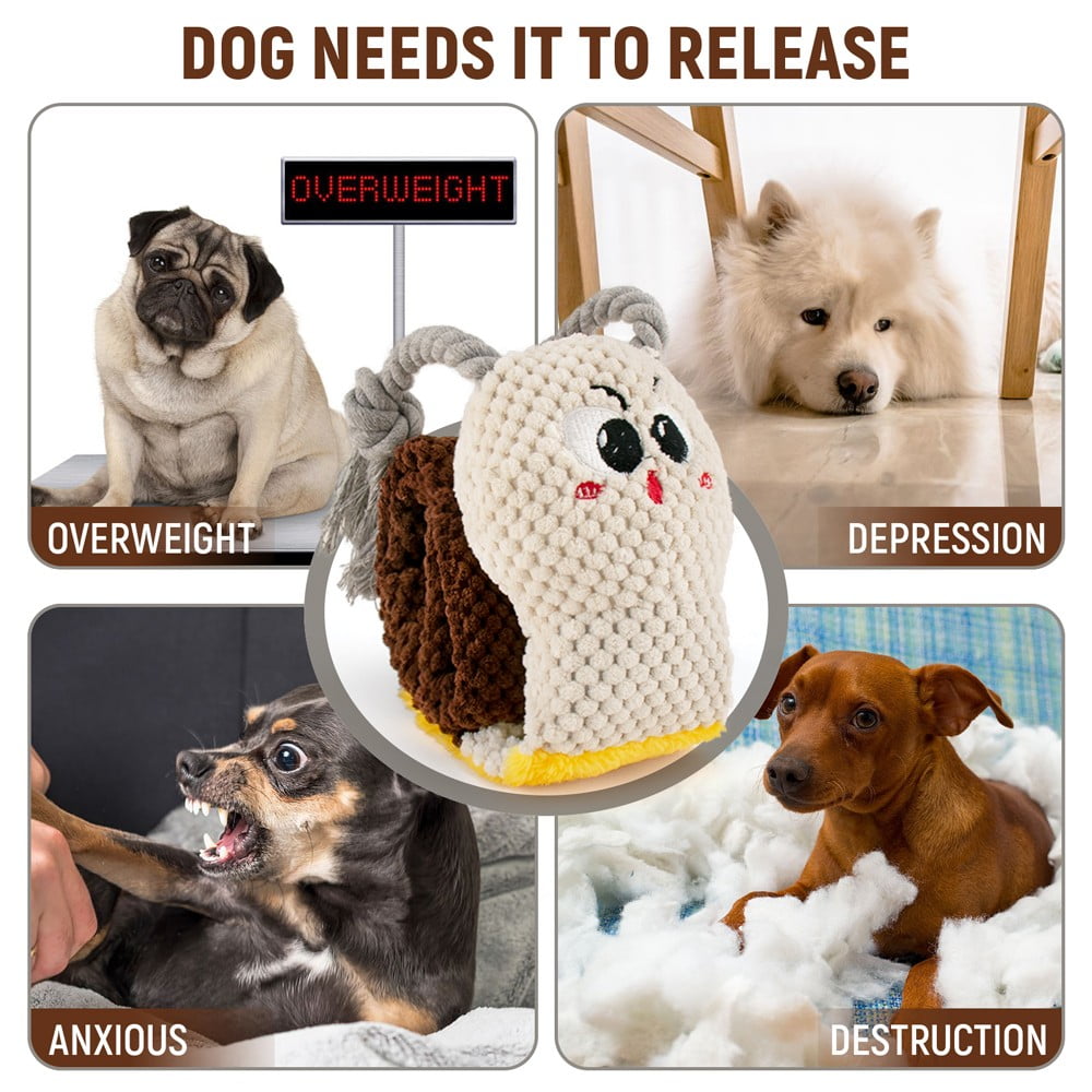 Simuch Dog Sniffing Toy, Dog Enrichment Toys, Treat Dispensing Squeaky Crinkle Snuffle Smart Dog Toy, Durable Plush Toys for Large Medium Small Dog