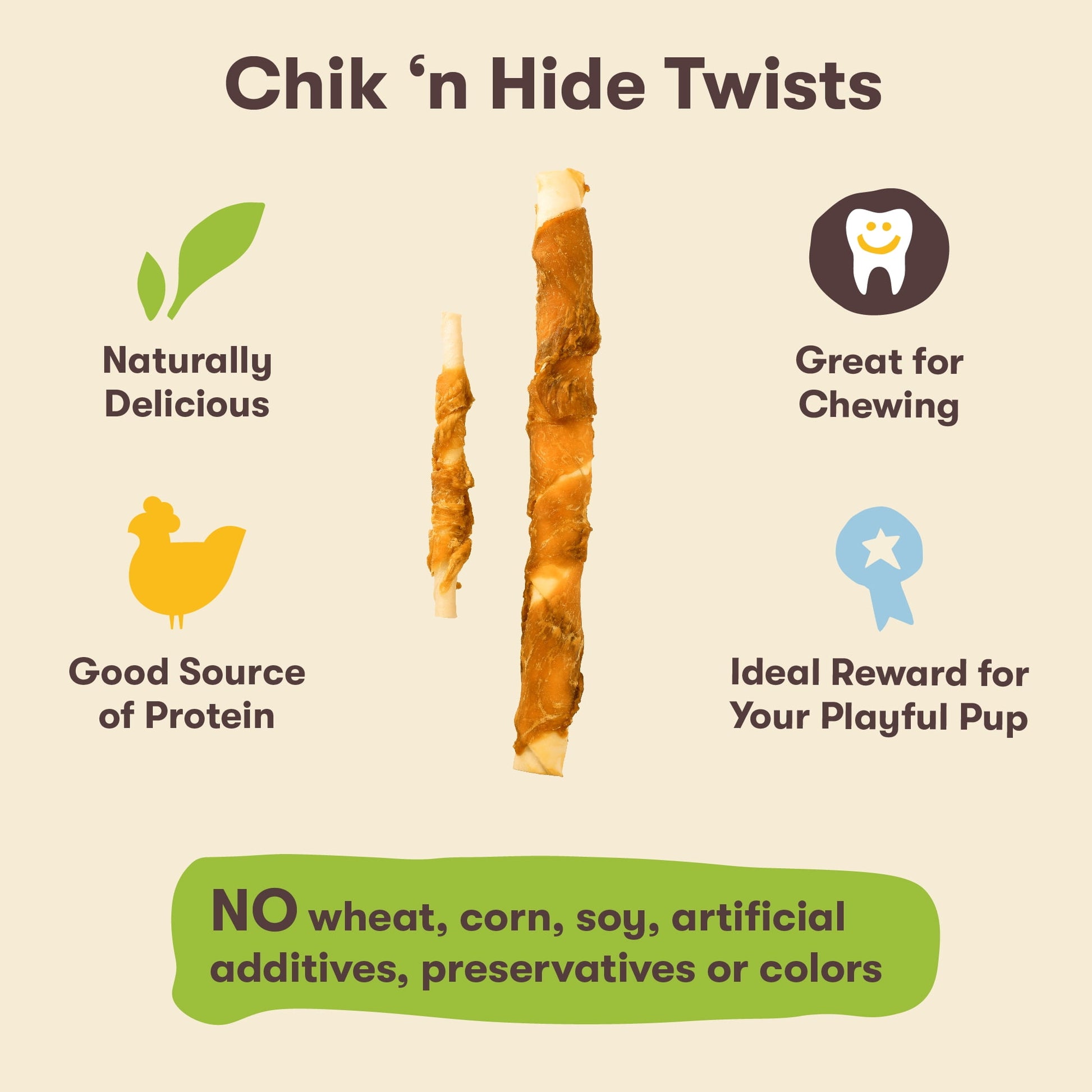 Pet 'n Shape Hide Twists – Chicken Wrapped Rawhide Dog Treats - Small Twist - 2 Pounds