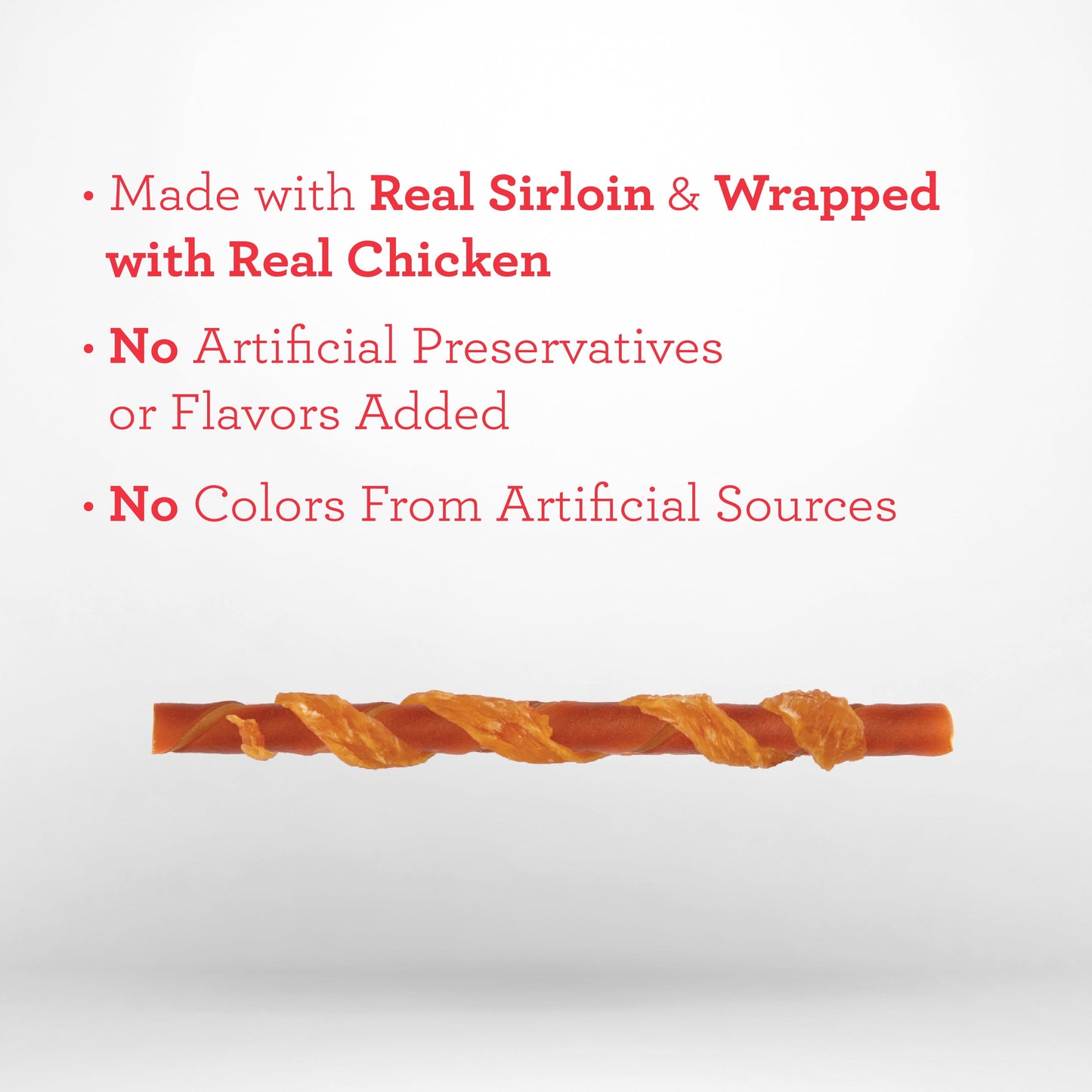 DreamBone Twists Made with Real Chicken and Real Sirloin, Rawhide-Free Chews for Dogs, 15 Count