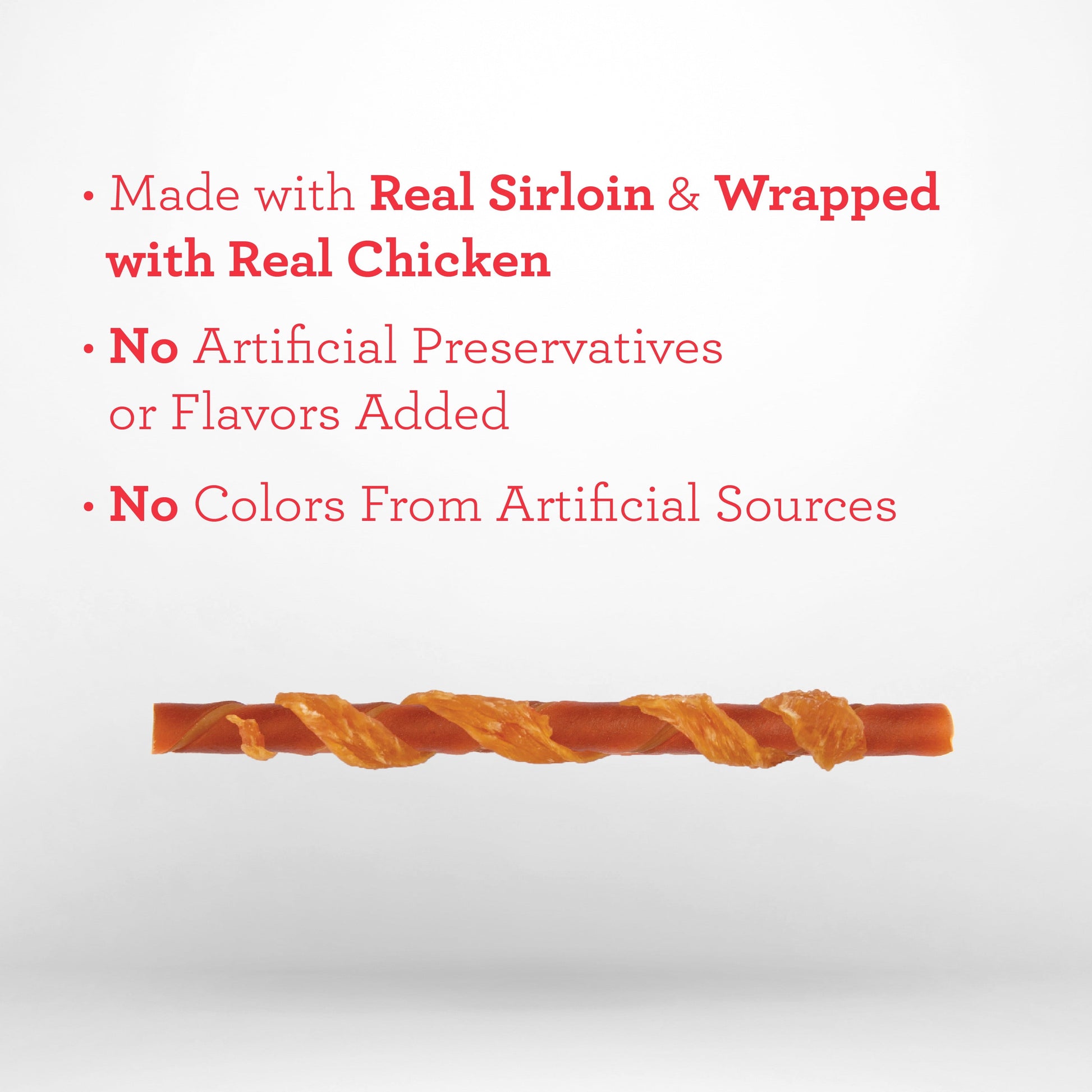 DreamBone Twists Made with Real Chicken and Real Sirloin, Rawhide-Free Chews for Dogs, 15 Count