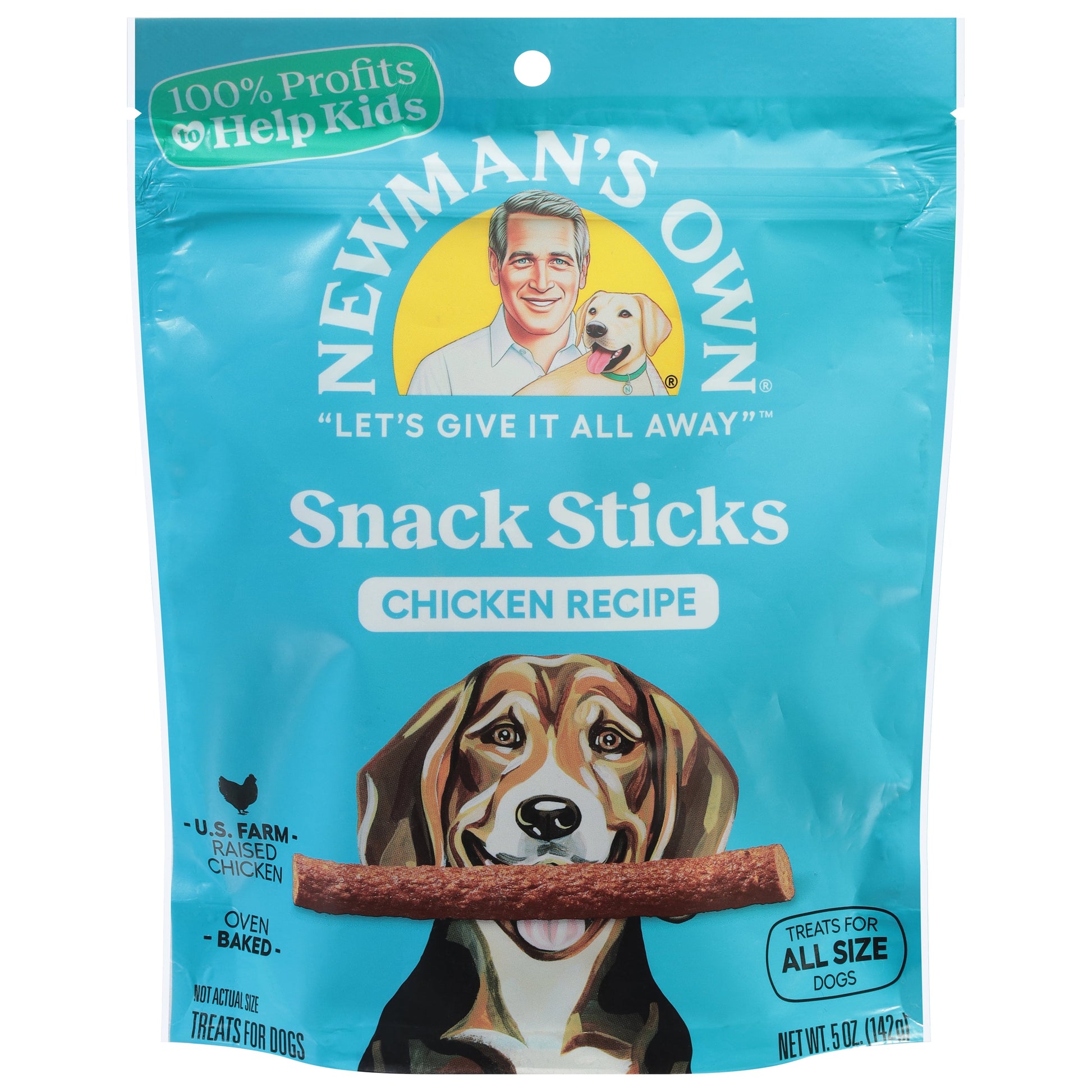 (4 pack) Newman's Own Snack Sticks Chicken Recipe Treats for Dogs 5 oz