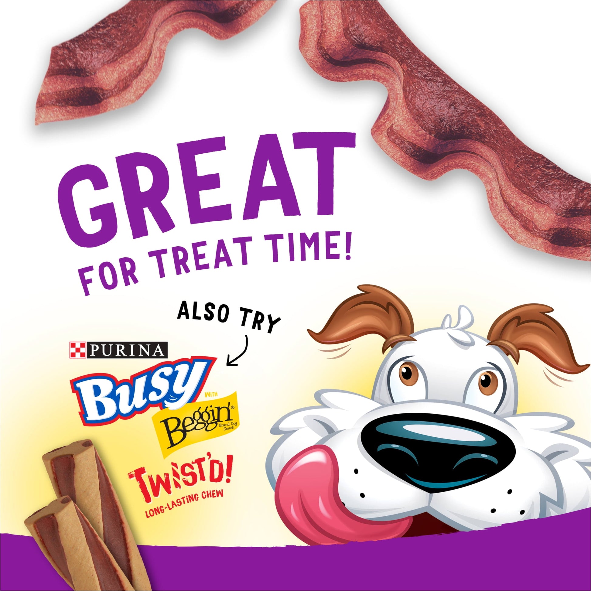Purina Beggin' Strips Dog Treats with Real Bacon & Beef Flavors Tender Chews, 40 oz Pouch