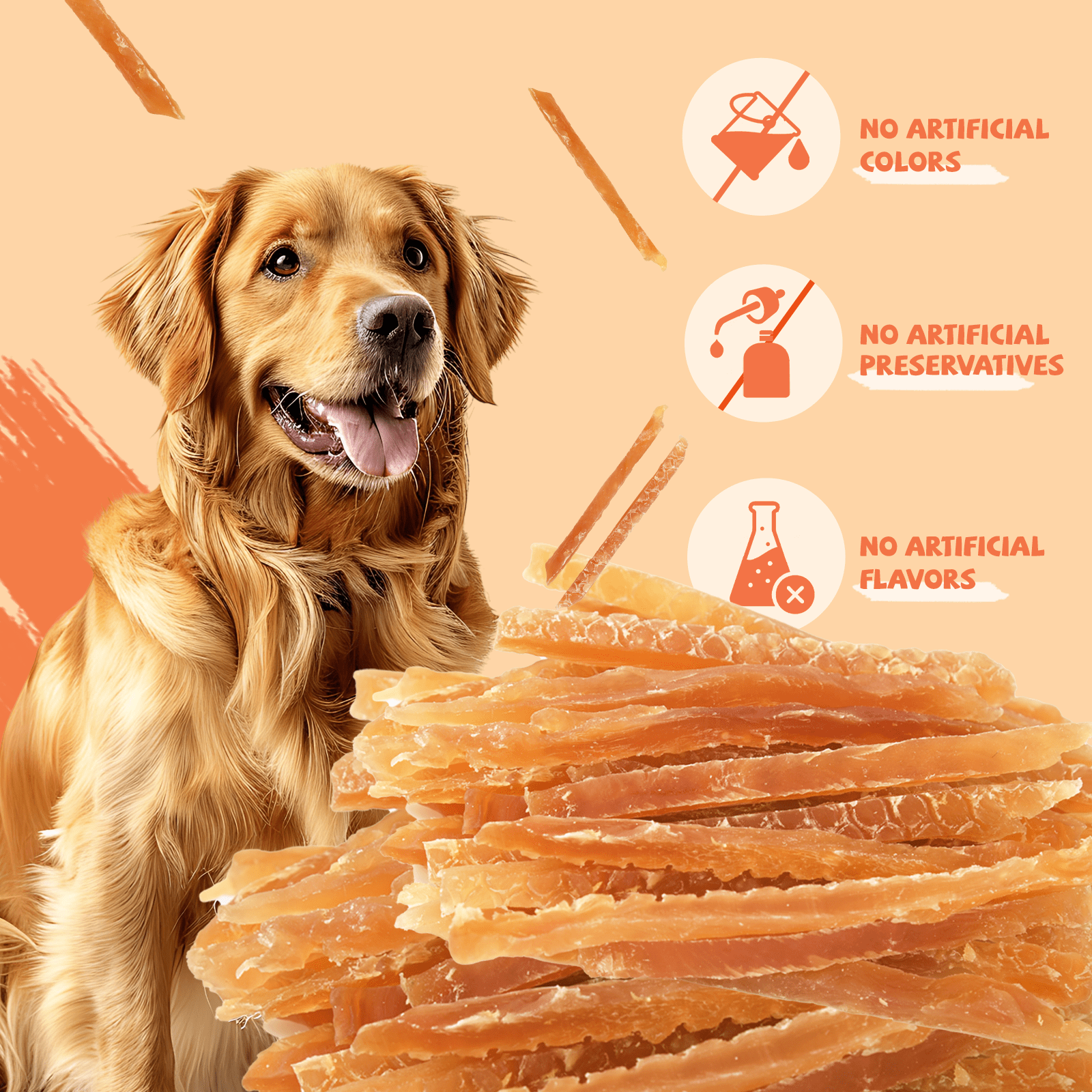 Pawmate Chicken Jerky Dog Treats, High Quality Premium Jerky Snacks for Small Medium Large Dog, 11 oz