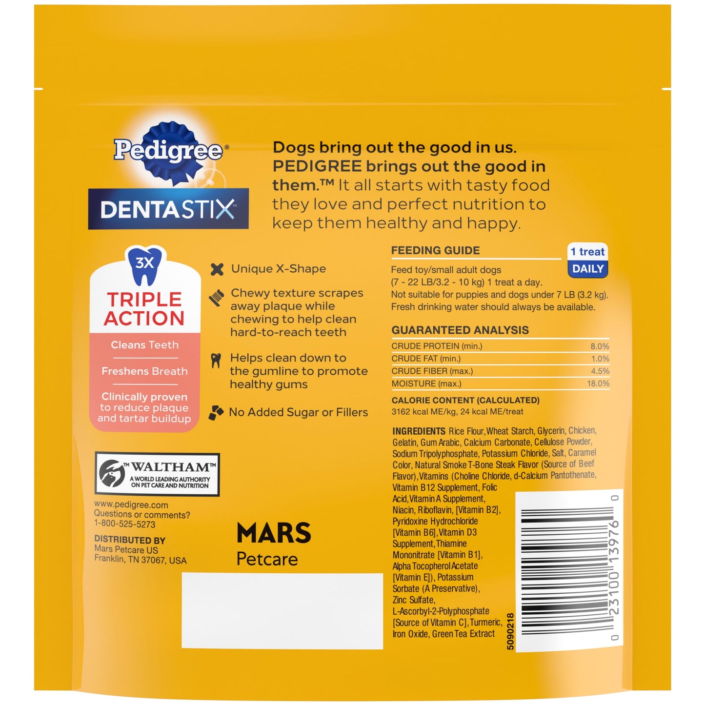 Pedigree Dentastix Beef Flavor Toy & Small Breed Dog Treats, 5.78 Oz Bag