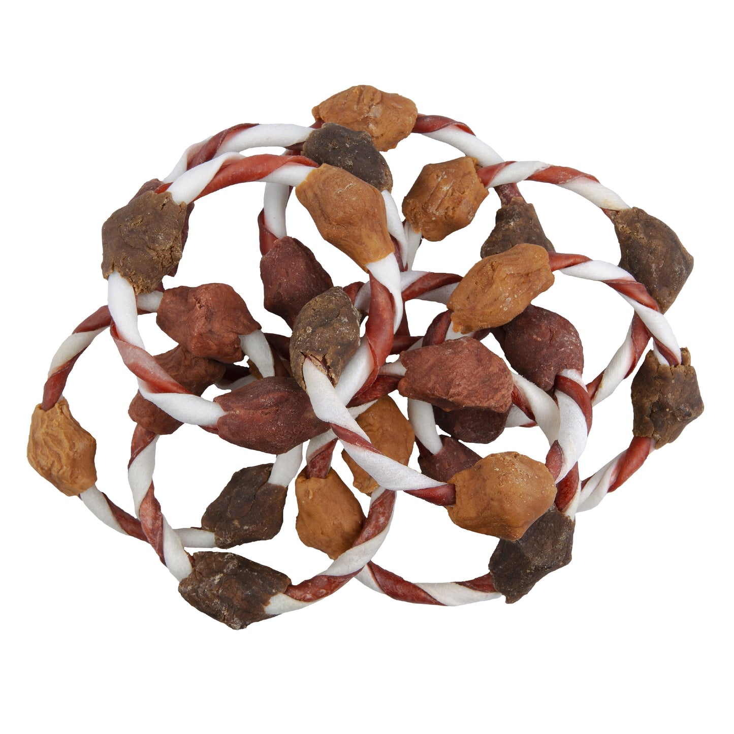 Good ’n’ Fun Triple Flavor Play-Tug-Chew Rings, Rawhide Chew for All Dogs, 4 Count