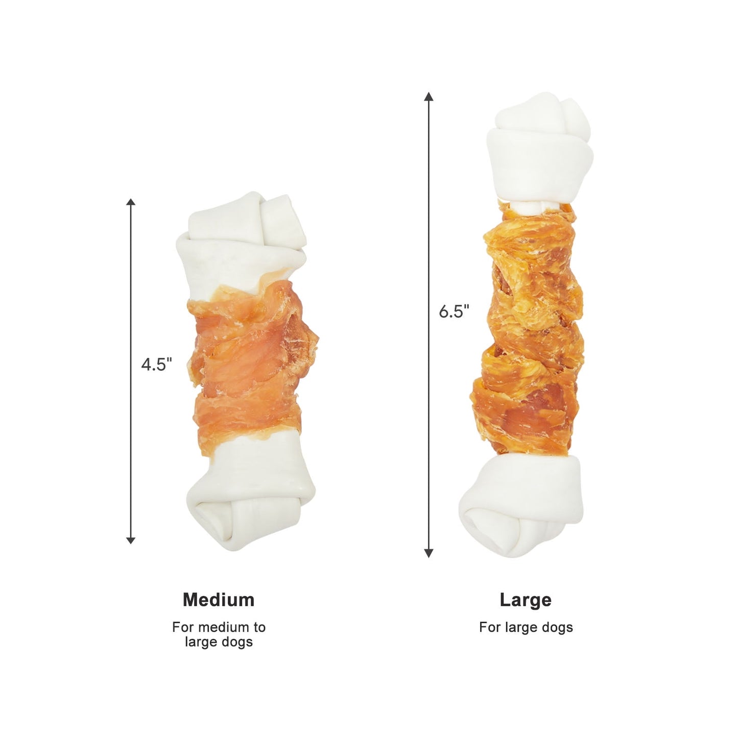 Jungle Calling Rawhide Free Chicken Wrapped Chew Dog Bones for Medium Large Dogs Training Treats