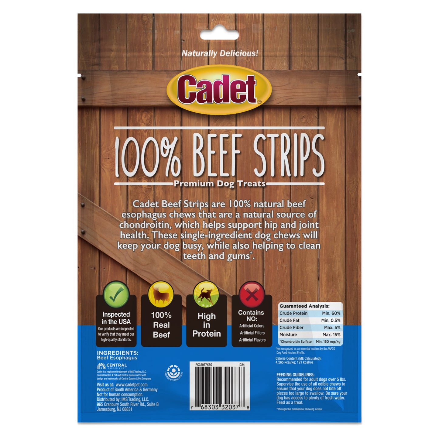 Cadet 100% Real Beef Strips for Dogs 4 oz.