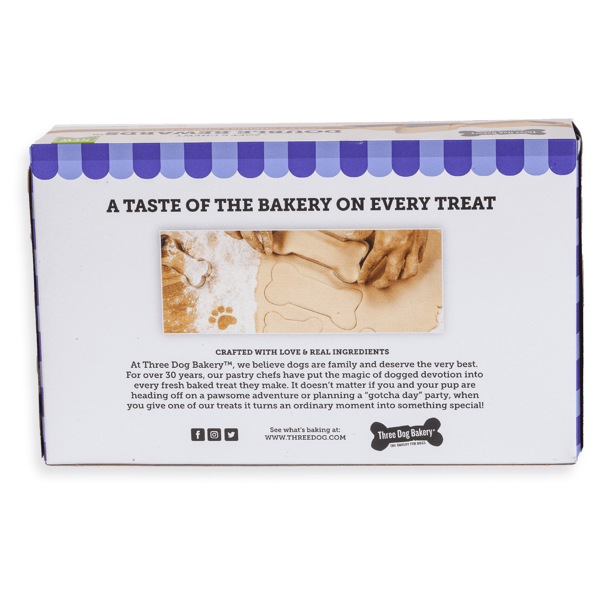 Three Dog Bakery Double Rewards Apple & Cheese Soft Chewy Dog Treats, 10oz