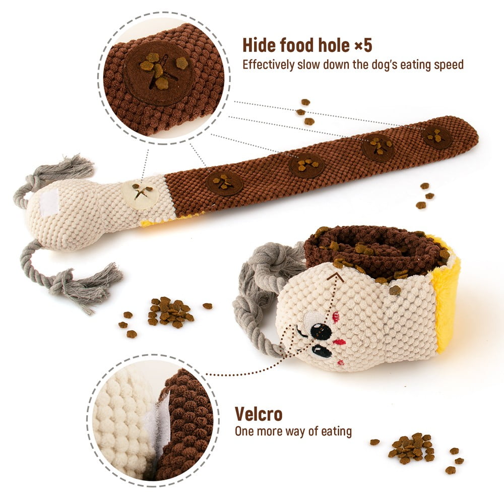 Simuch Dog Sniffing Toy, Dog Enrichment Toys, Treat Dispensing Squeaky Crinkle Snuffle Smart Dog Toy, Durable Plush Toys for Large Medium Small Dog