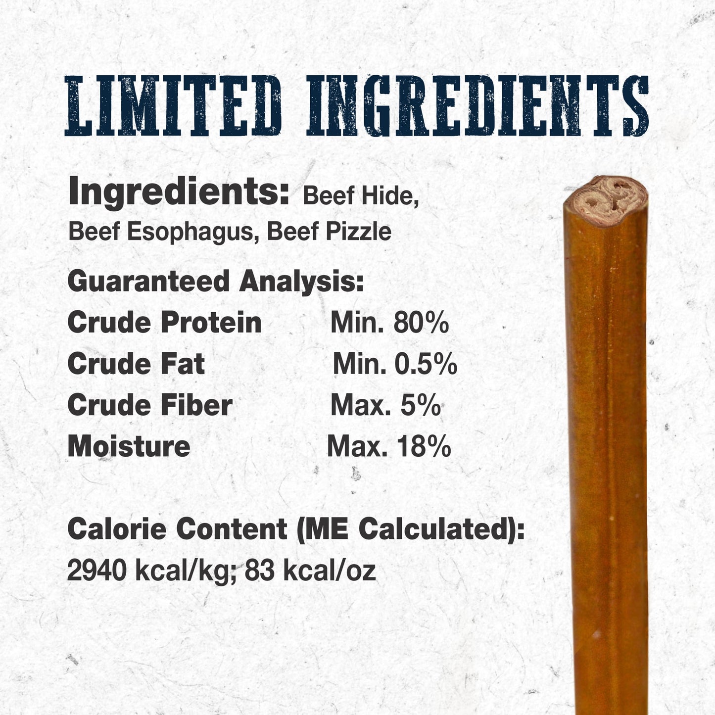 Cadet Bully Hide Sticks All-Natural Dog Chews Large Bully Stick Large (4 Count)