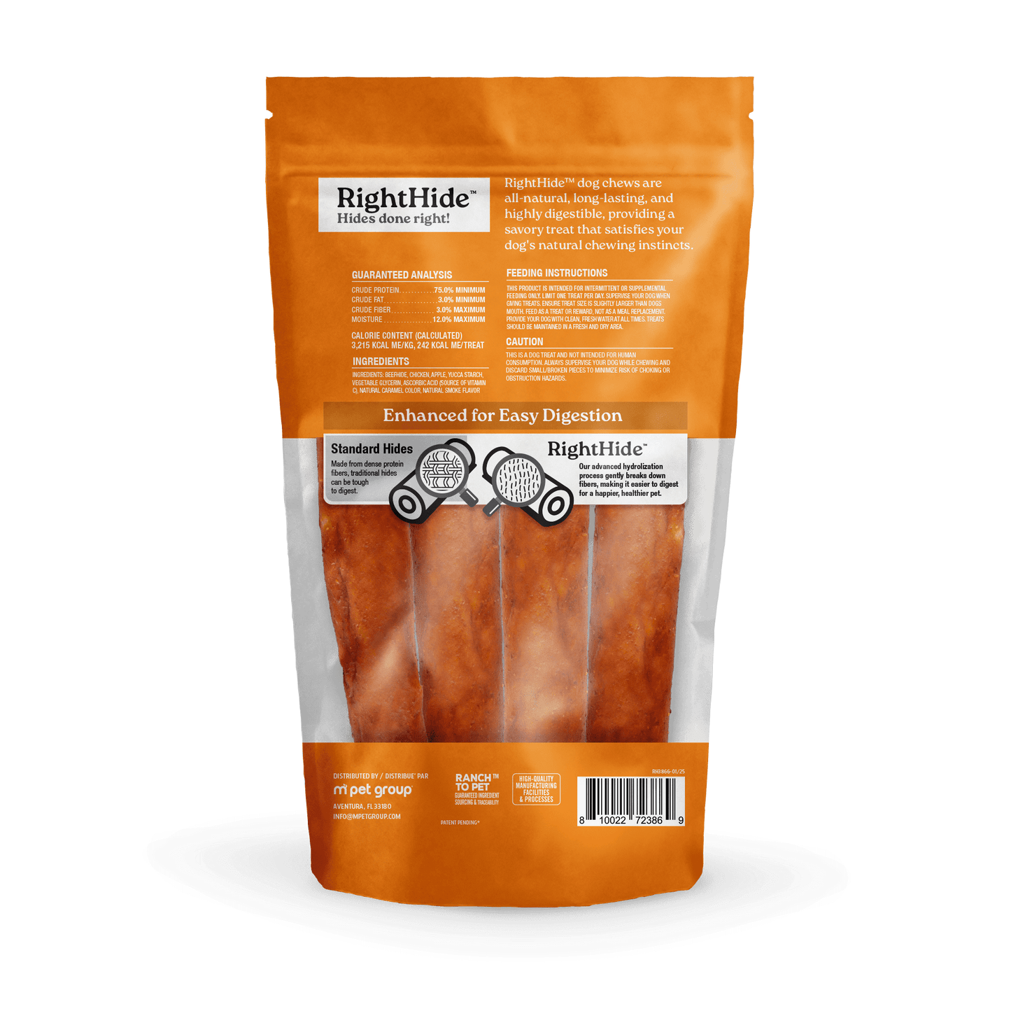 RightHide Large Rolls,Chicken & Apple, 4PC