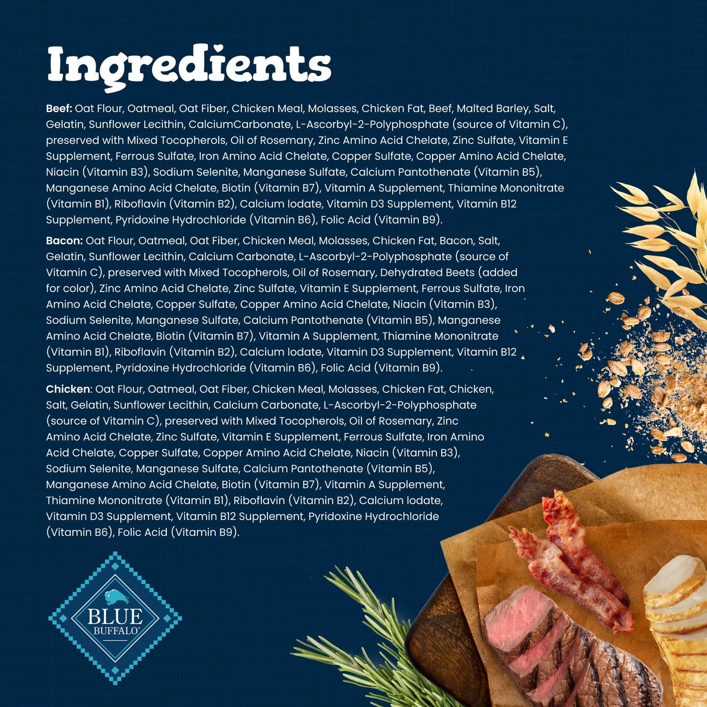 Blue Buffalo Bones Natural Dog Treats, Small Dog Biscuits, Assorted Flavors, 16-oz. Bag