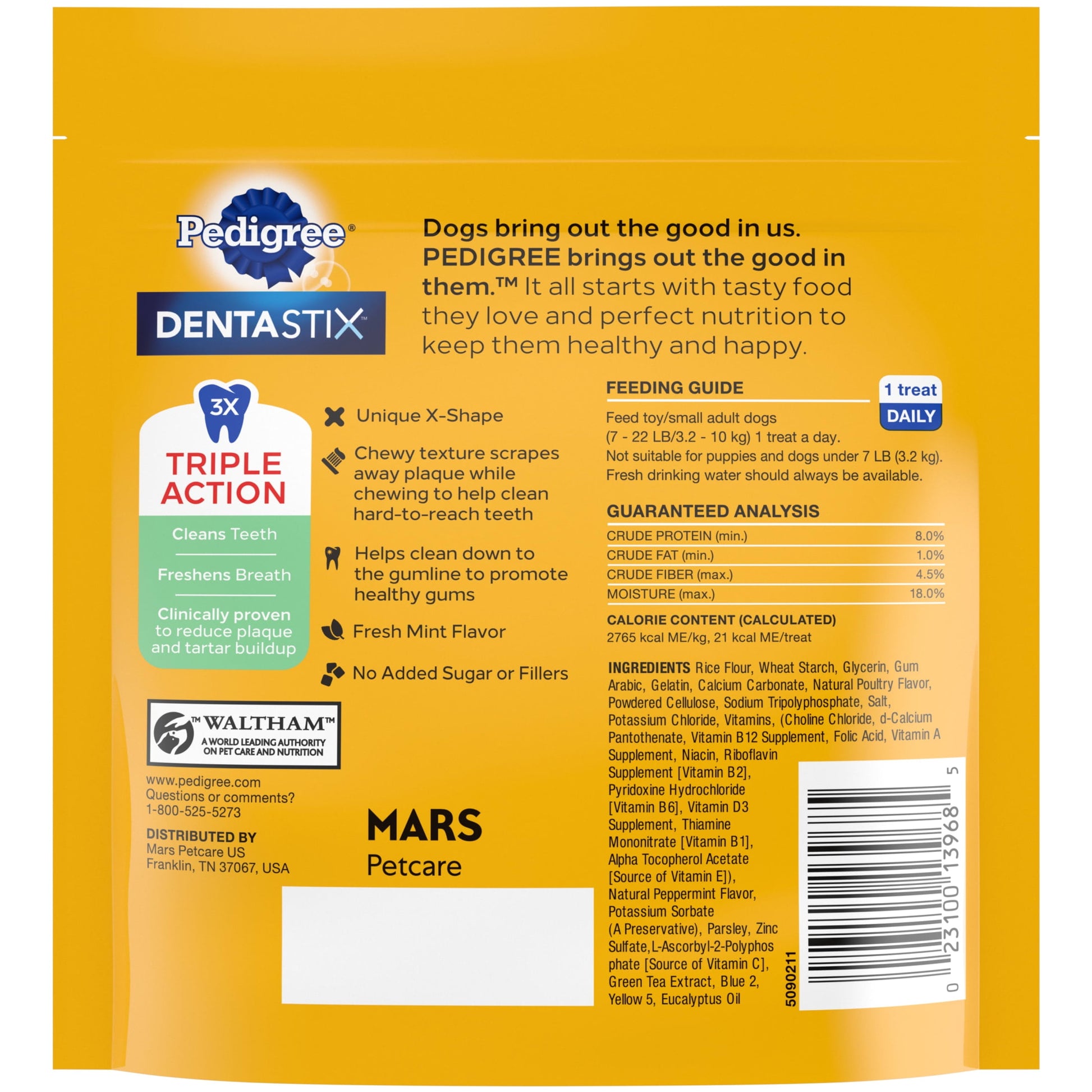 Pedigree Dentastix Dental Care Treats Toy & Small Breed Fresh Flavor, 5.08 Oz. Pack
