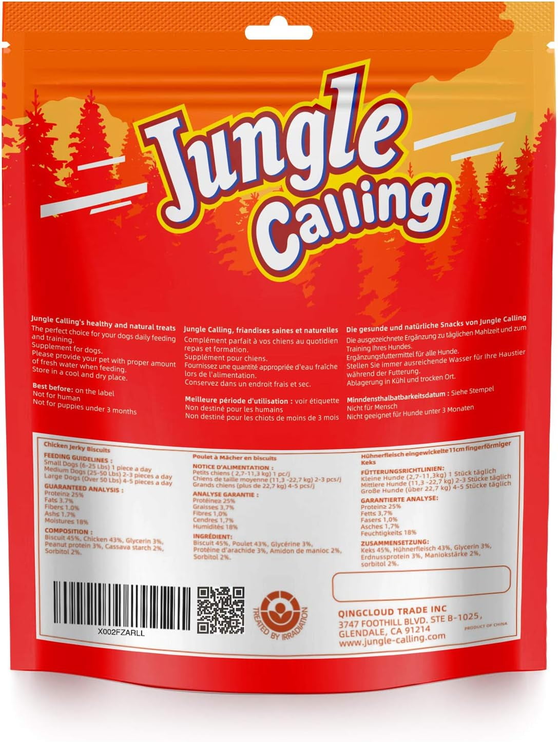 Jungle Calling Dog Treats,  Chicken Wrapped Biscuits Dog Treats for All Dogs, Rawhide Free Soft Chewy Treats,10.6oz