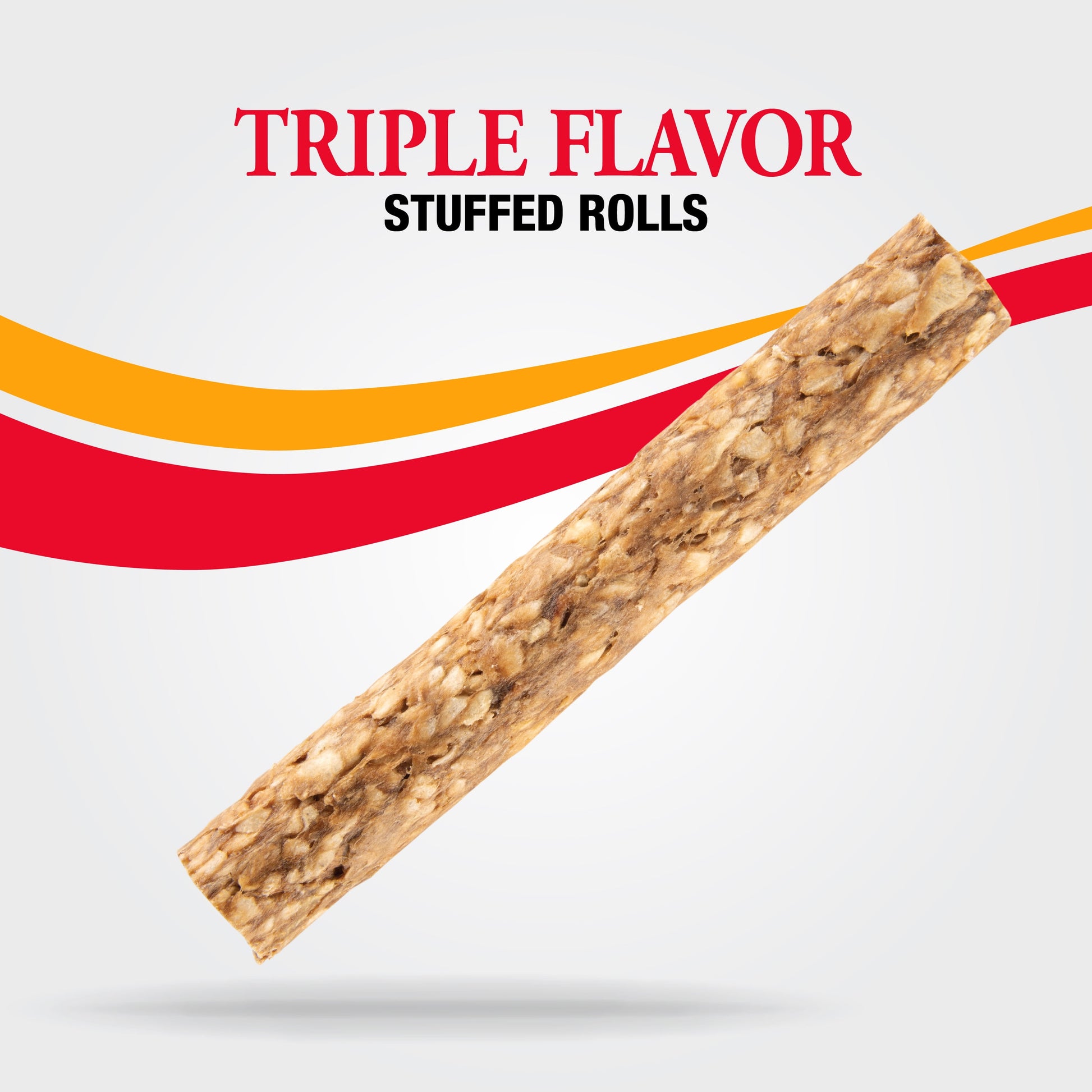 Good ‘n’ Fun Triple Flavor Stuffed Rolls with Peanut Butter Flavor, Rawhide Chews for Medium and Large Dogs, 8 oz