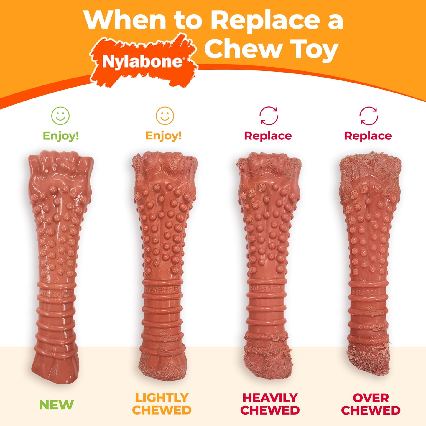 Nylabone Power Chew Textured Dental Chew Toy, Chicken Flavor, Medium - Up to 35 lbs. (1 Count)