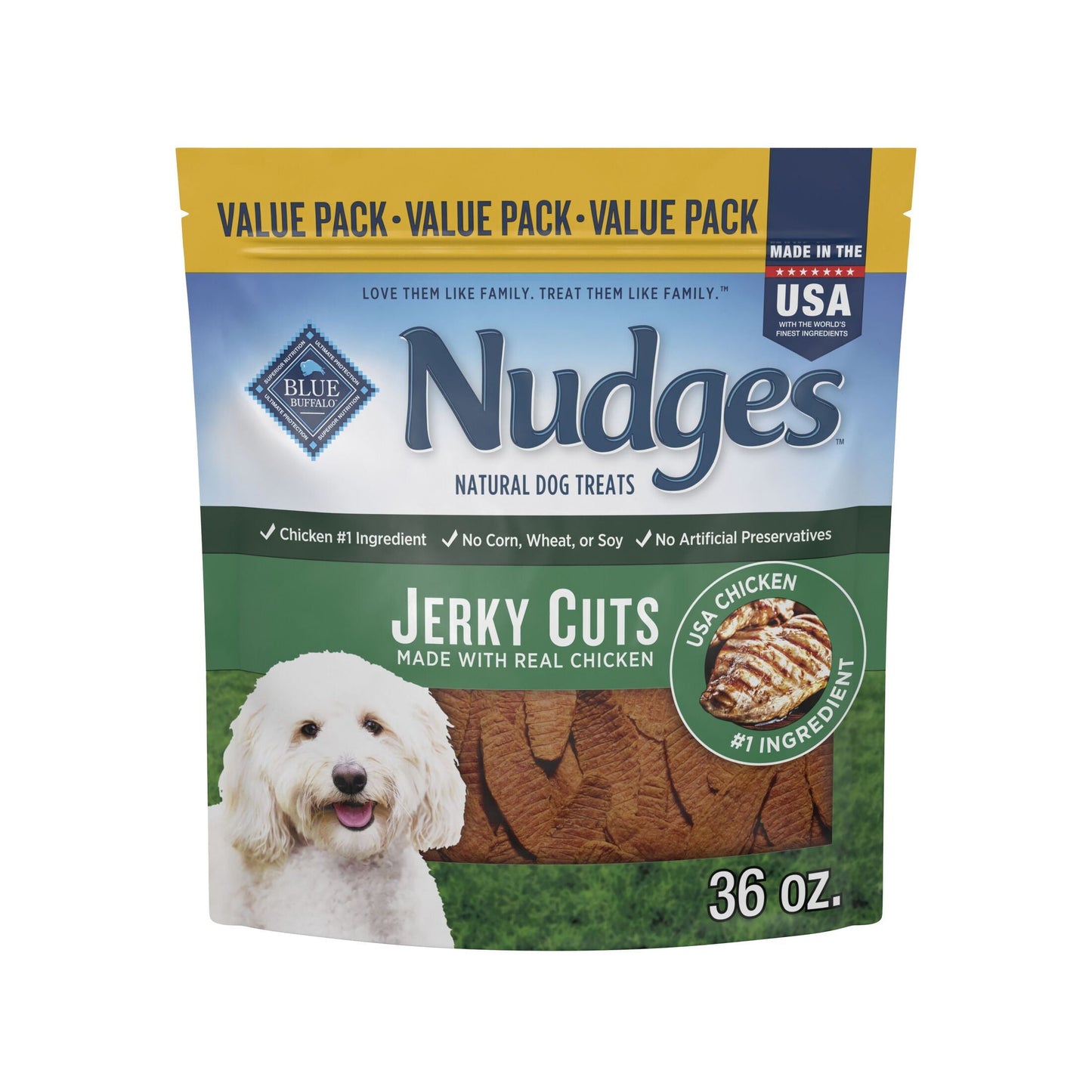 Blue Buffalo Nudges Jerky Cuts Dog Treats Made with Real Chicken, 36-oz. Bag