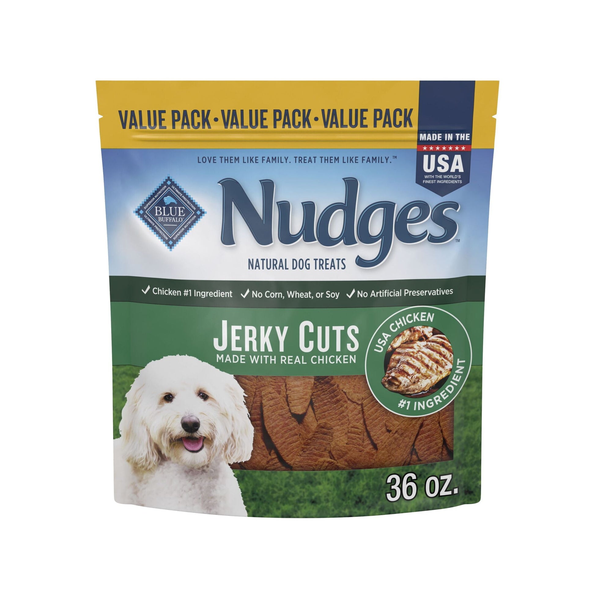 Blue Buffalo Nudges Jerky Cuts Dog Treats Made with Real Chicken, 36-oz. Bag