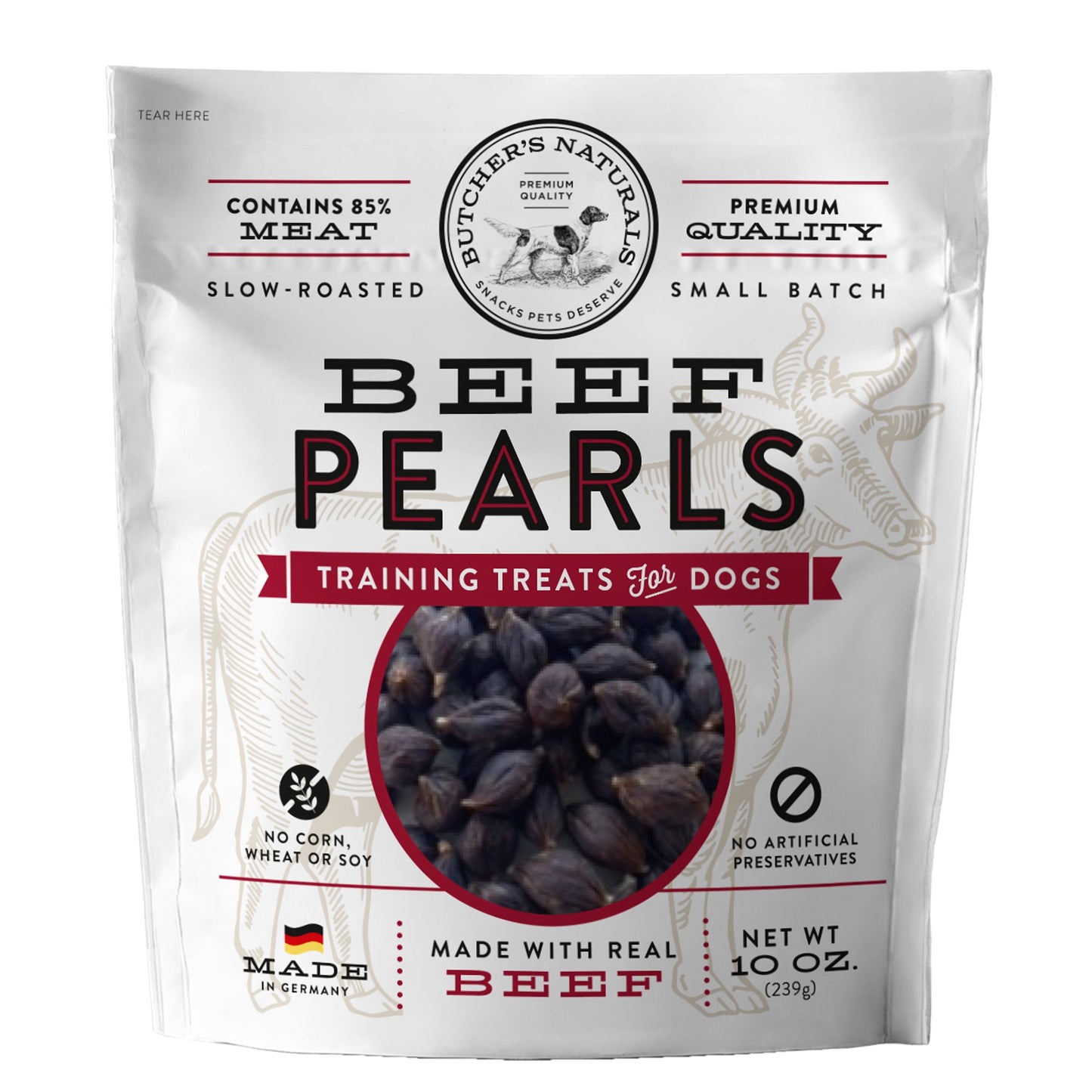 Butcher’s Naturals Dry Beef Pearls Training Treats for Dogs, 10 oz