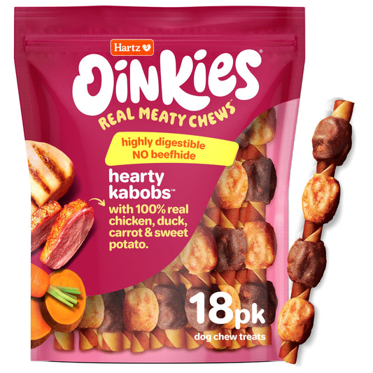 Hartz Oinkies Meathouse 'n' Veg Hearty Kabobs Dog Treats, 8.8 oz (18 Count)