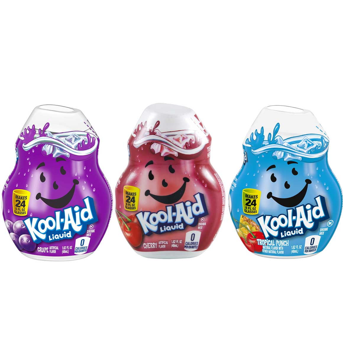 Kool-Aid Liquid Drink Mix Variety 3 Pack (Grape, Cherry and Tropical Punch) 1.62 fluid ounces each