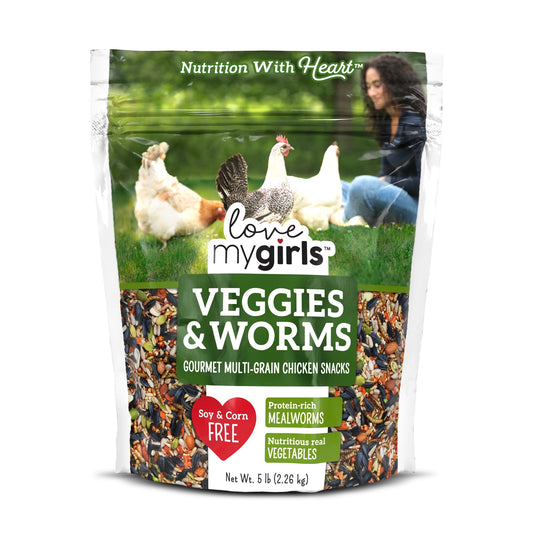 Love My Girls Veggies & Worms Gourmet Multi-Grain Chicken Treats, 5 lb. Bag, 1-Pack