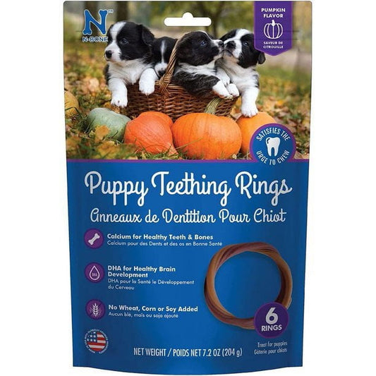 N-Bone N-Bone Puppy Teething Ring - Pumpkin Flavor Puppy Teething Ring - 3.5" Diameter (6 Count)