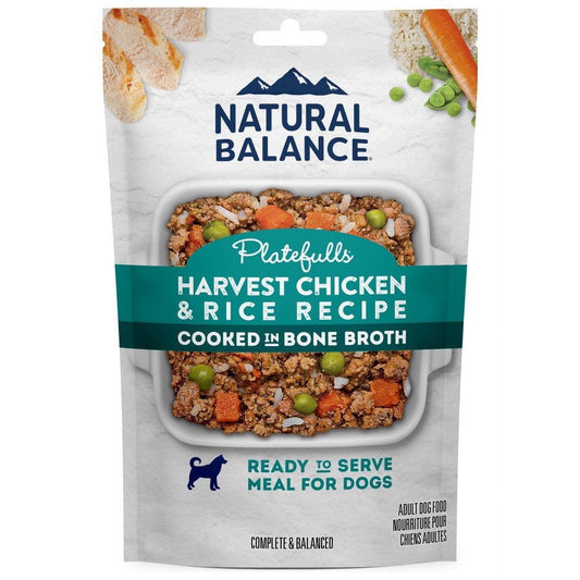 Natural Balance Pet Foods Original Ultra Platefulls Wet Dog Food Pouch Harvest Chicken & Rice Recipe, 9 OZ  1 PK