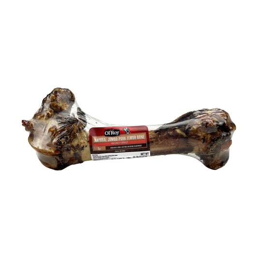 Ol' Roy Natural Jumbo Pork Femur Chew for Dogs, 1 Count, 14.38 oz