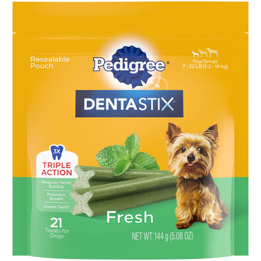Pedigree Dentastix Dental Care Treats Toy & Small Breed Fresh Flavor, 5.08 Oz. Pack
