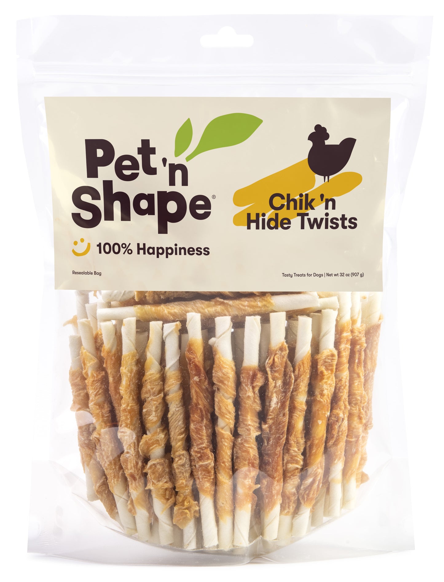 Pet 'n Shape Hide Twists – Chicken Wrapped Rawhide Dog Treats - Small Twist - 2 Pounds