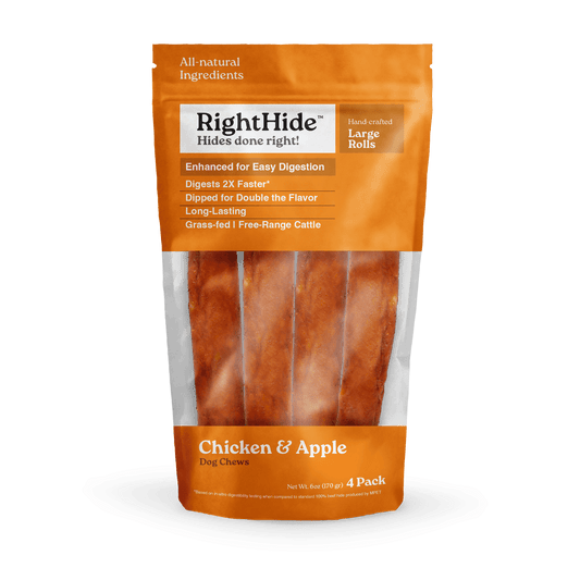 RightHide Large Rolls,Chicken & Apple, 4PC