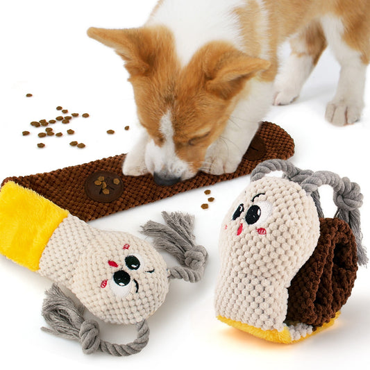 Simuch Dog Sniffing Toy, Dog Enrichment Toys, Treat Dispensing Squeaky Crinkle Snuffle Smart Dog Toy, Durable Plush Toys for Large Medium Small Dog