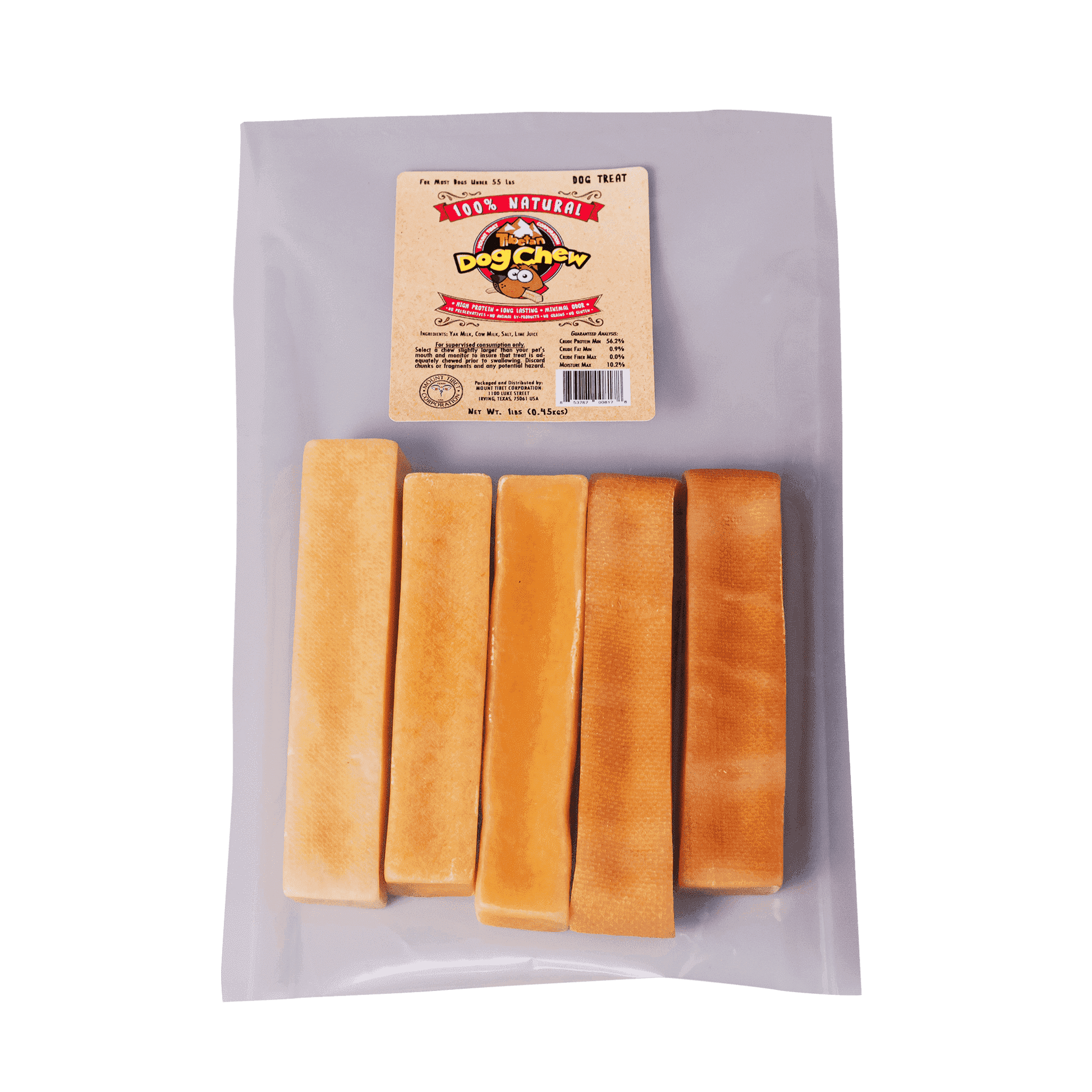 Mount Tibet Himalayan Cheese Chews for Dogs, Large 1lb (Pack of 5)