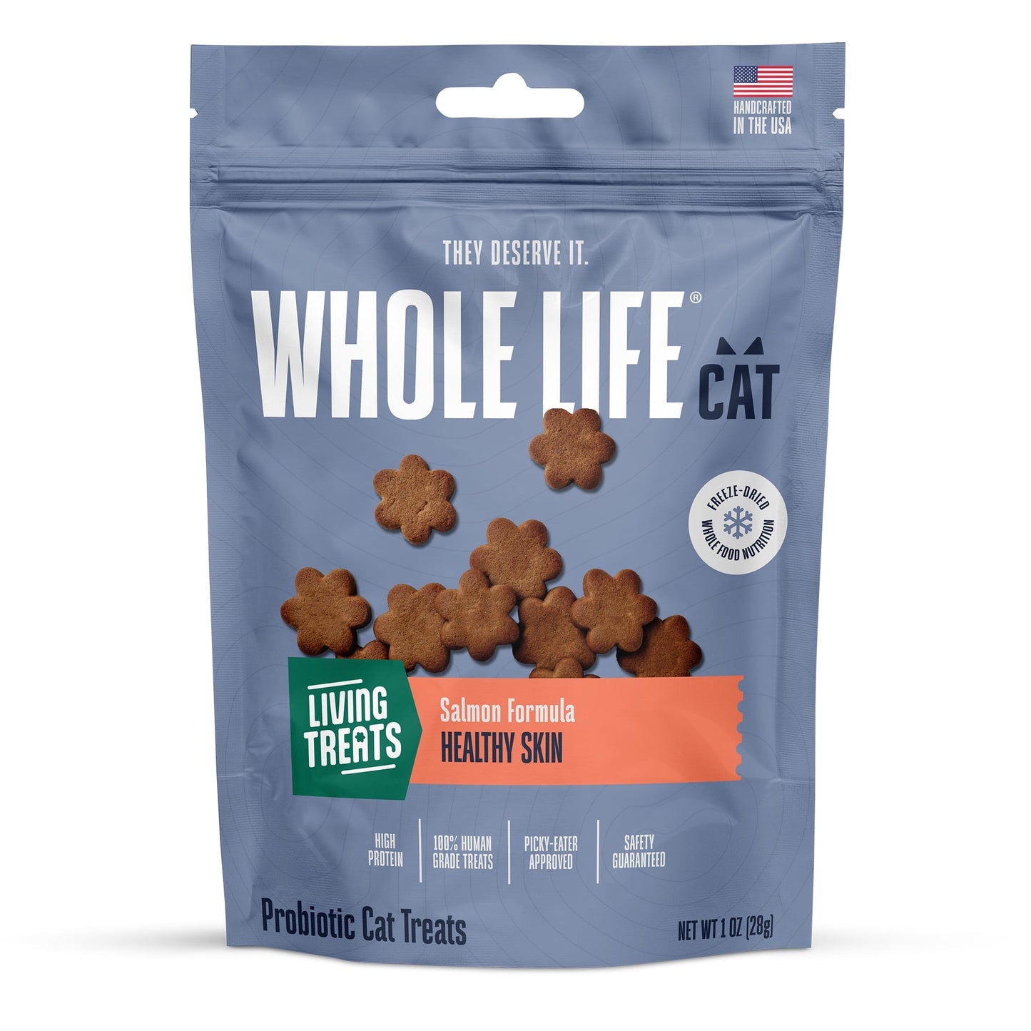 Whole Life Pet Living Treats – Healthy Skin Probiotic Snack For Cats, 1oz