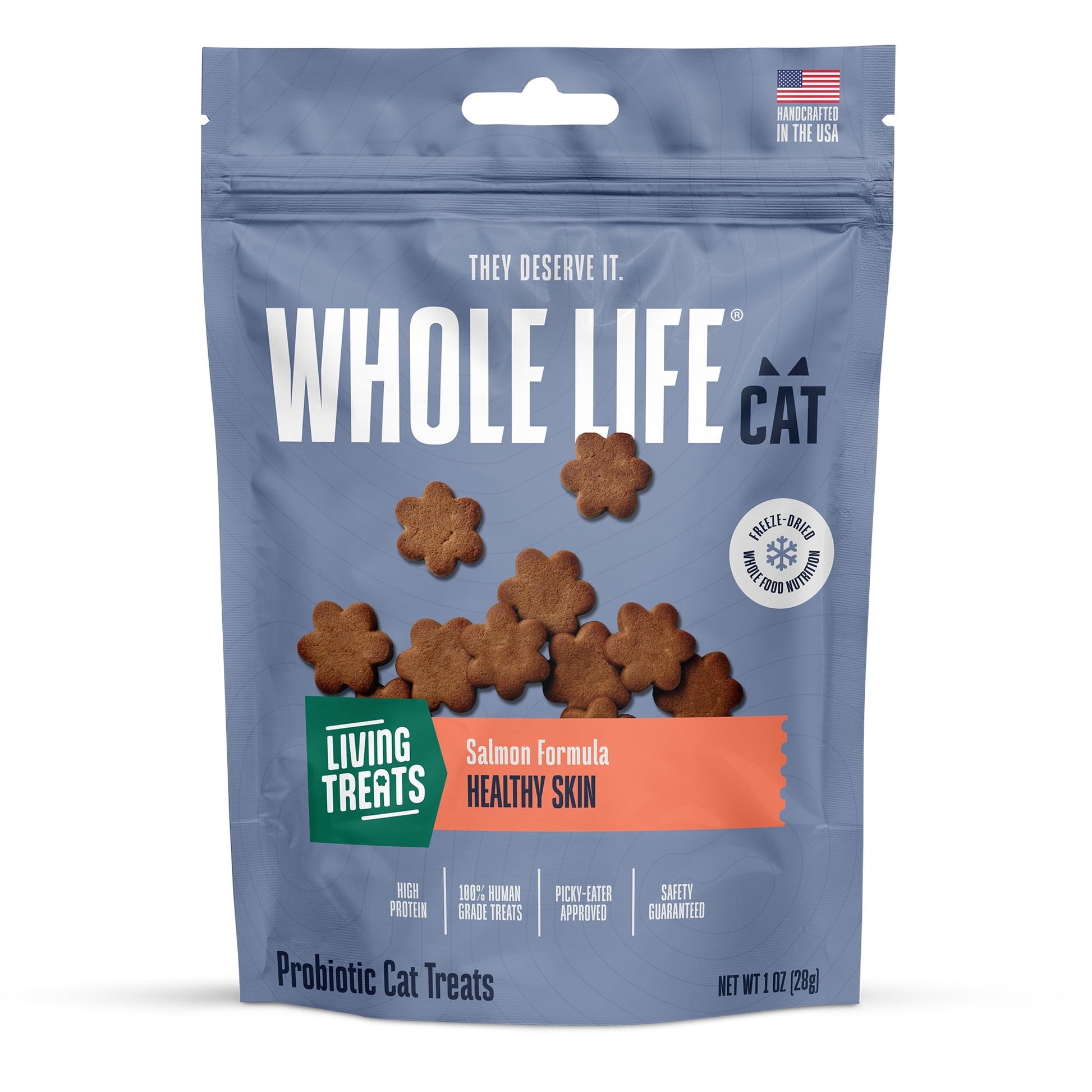 Whole Life Pet Living Treats – Healthy Skin Probiotic Snack For Cats, 1oz